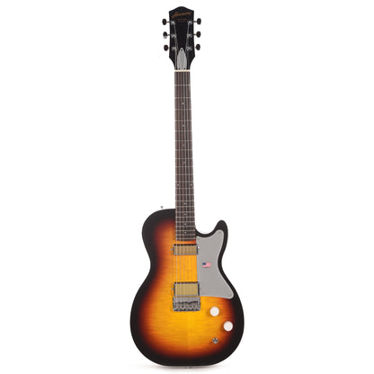Harmony Factory Special Jupiter Thinline Flame Maple Top 3-Tone Sunburst Electric Guitars / Solid Body