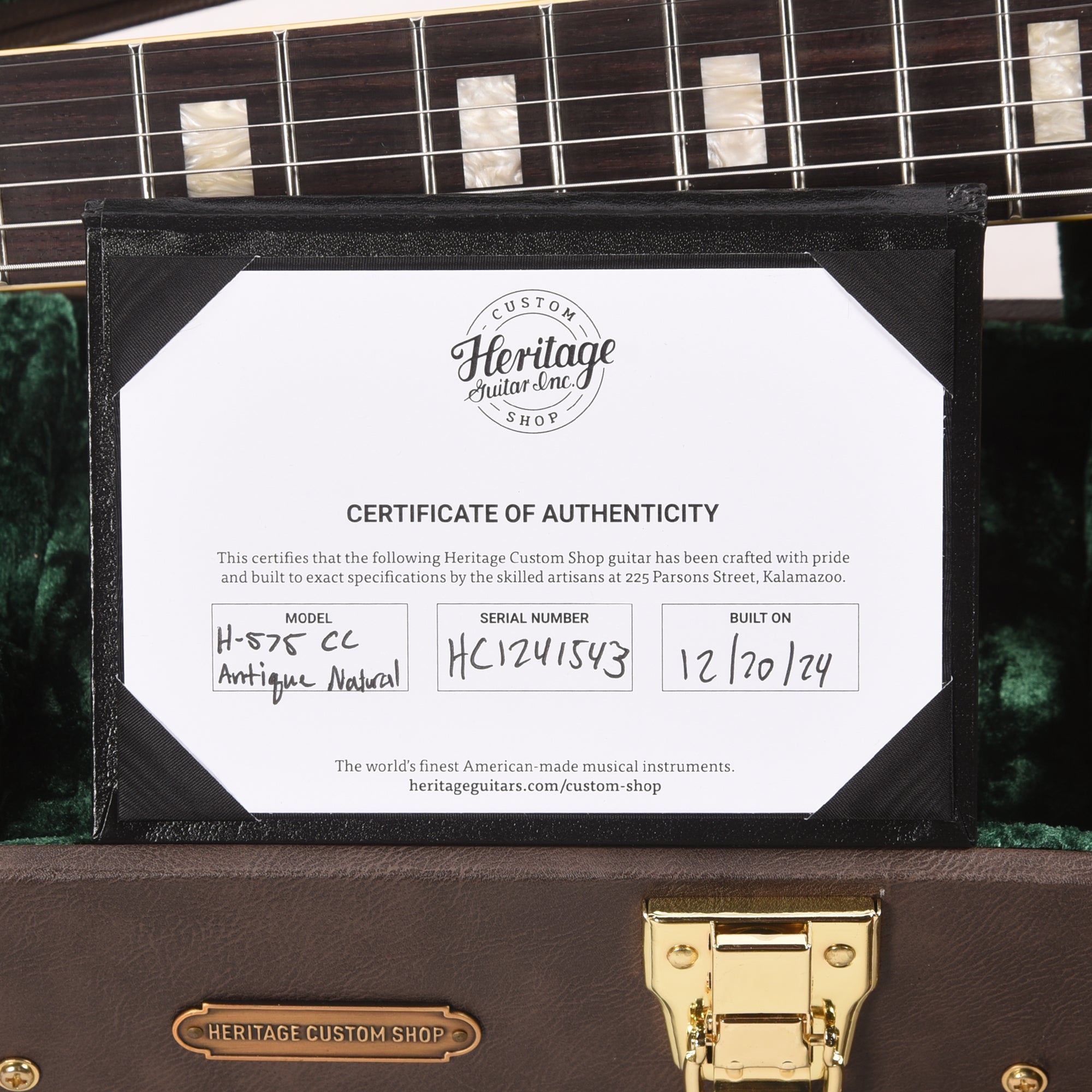 Heritage Custom Shop Core H-575 Hollow Body Antique Natural Electric Guitars / Archtop