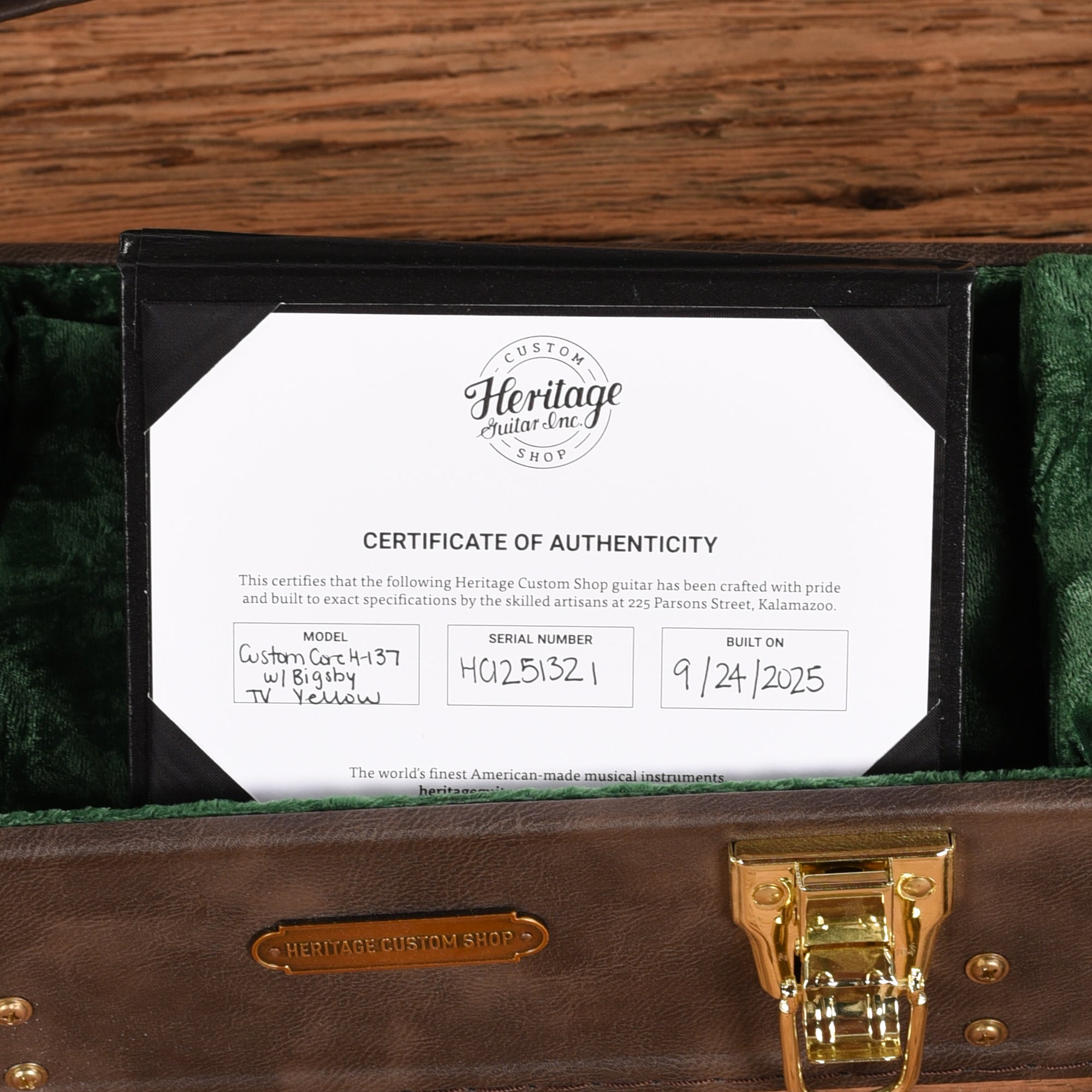 Heritage Custom Core H-137 w/ Bigsby TV Yellow 2025 Electric Guitars