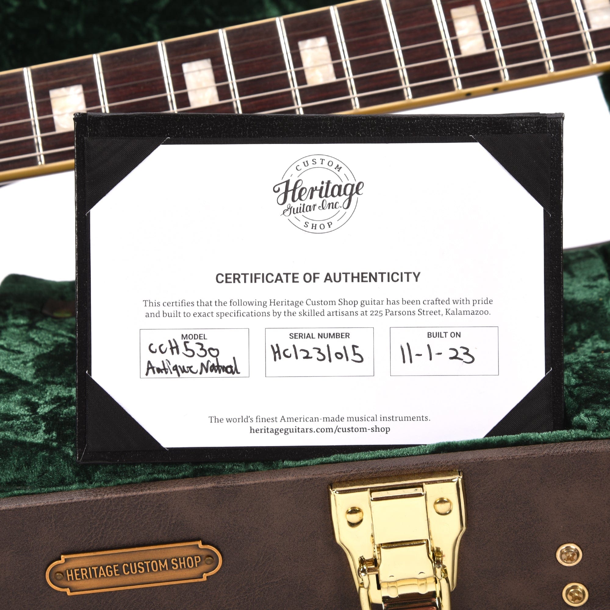 Heritage Custom Shop Core H-530 Hollow Body Antique Natural Electric Guitars / Hollow Body