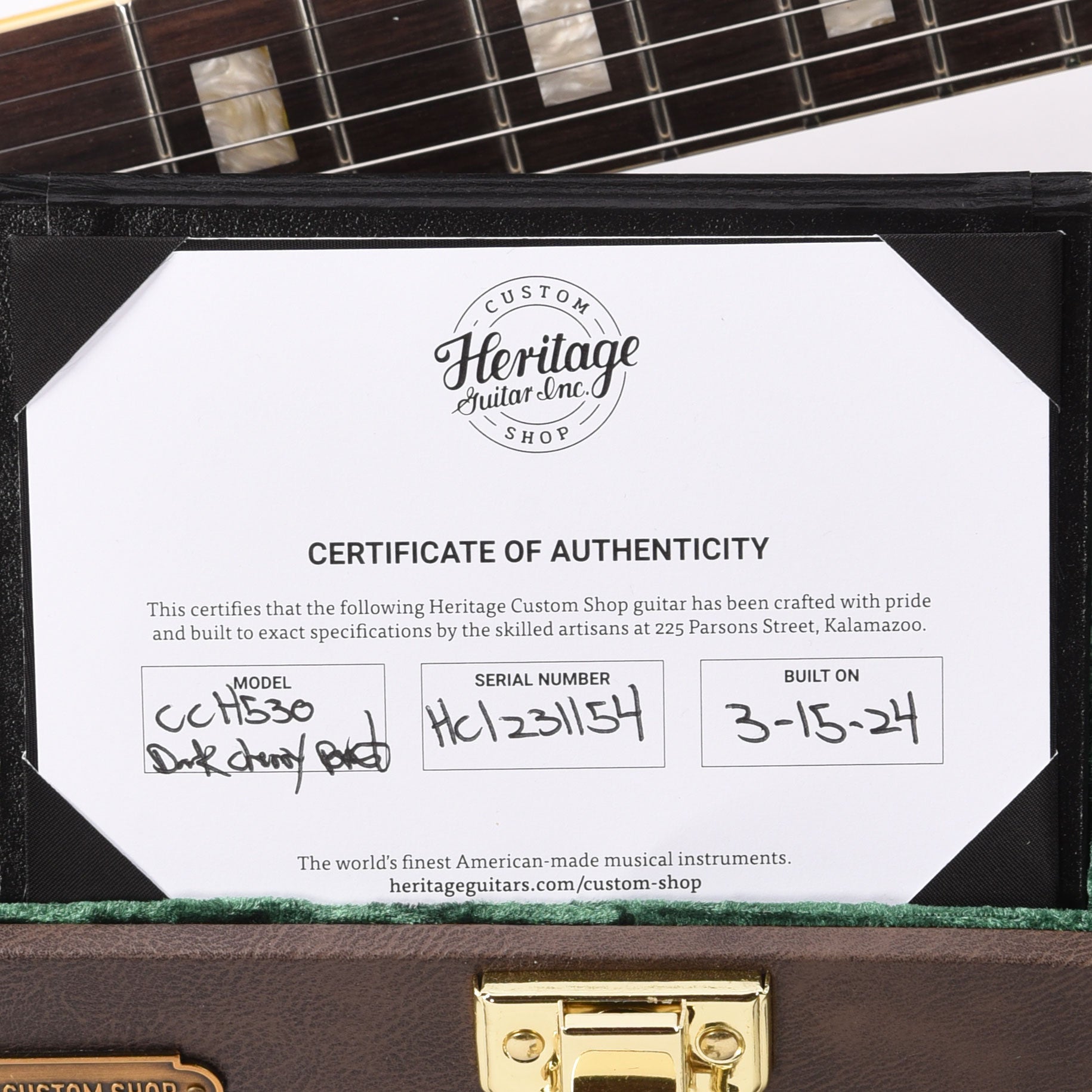 Heritage Custom Shop Core H-530 Hollow Body Dark Cherry Sunburst Electric Guitars / Hollow Body