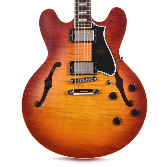 Heritage Custom Shop Core H-535 Semi-Hollow Body Dark Cherry Sunburst Electric Guitars / Semi-Hollow