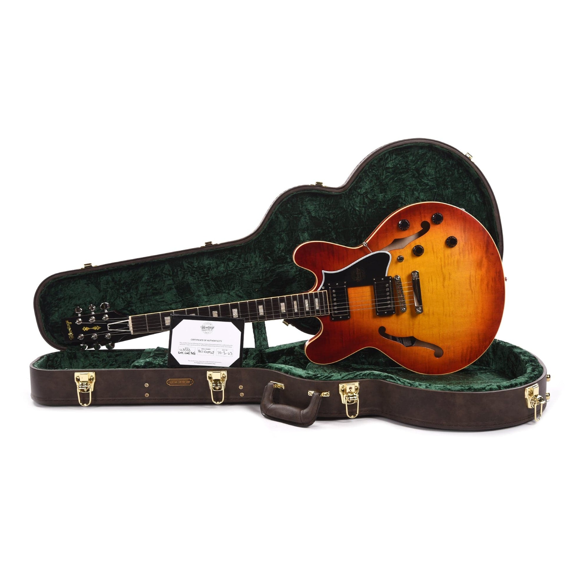 Heritage Custom Shop Core H-535 Semi-Hollow Body Dark Cherry Sunburst Electric Guitars / Semi-Hollow