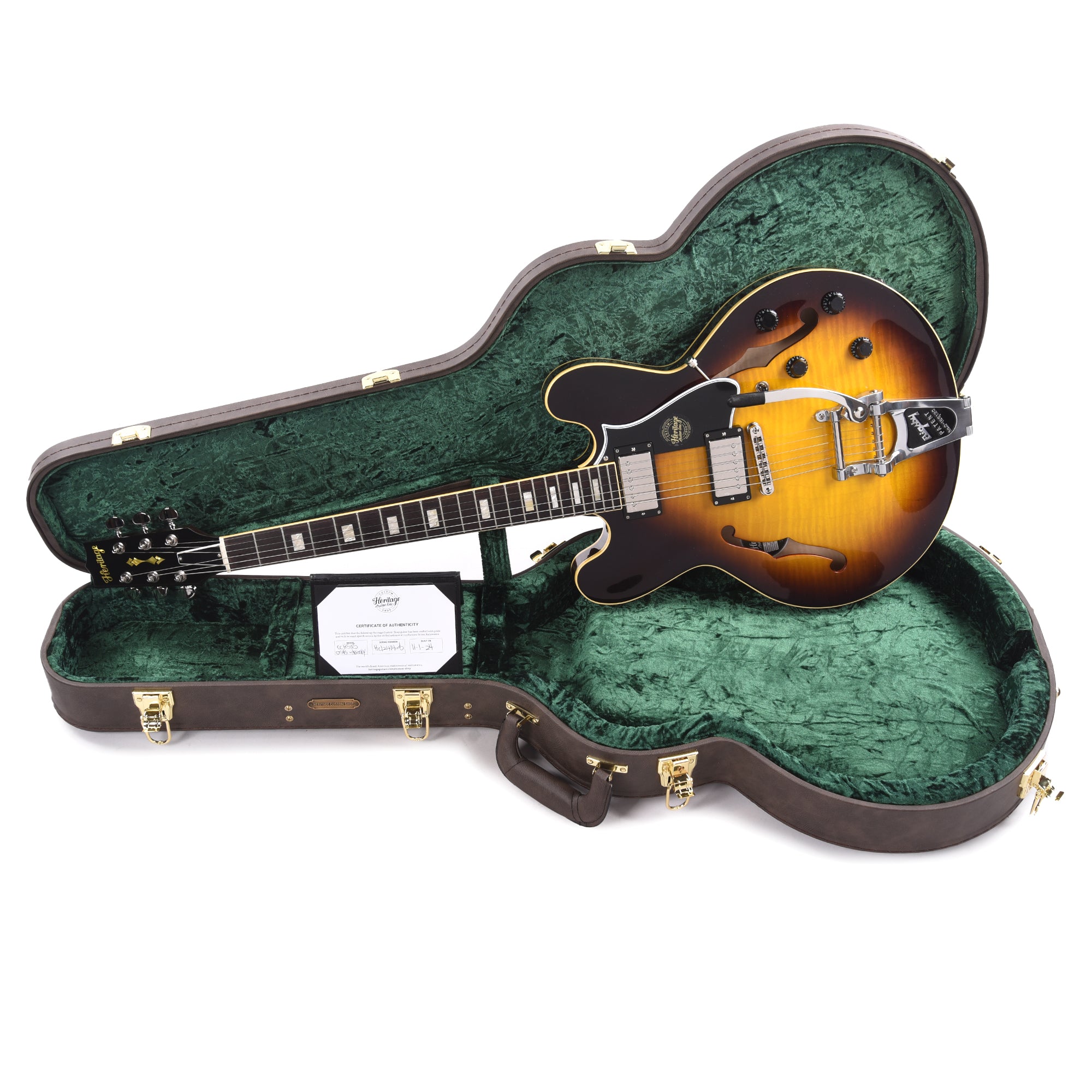 Heritage Custom Shop Core H-535 Semi-Hollow Body Original Sunburst w/Bigsby Electric Guitars / Semi-Hollow