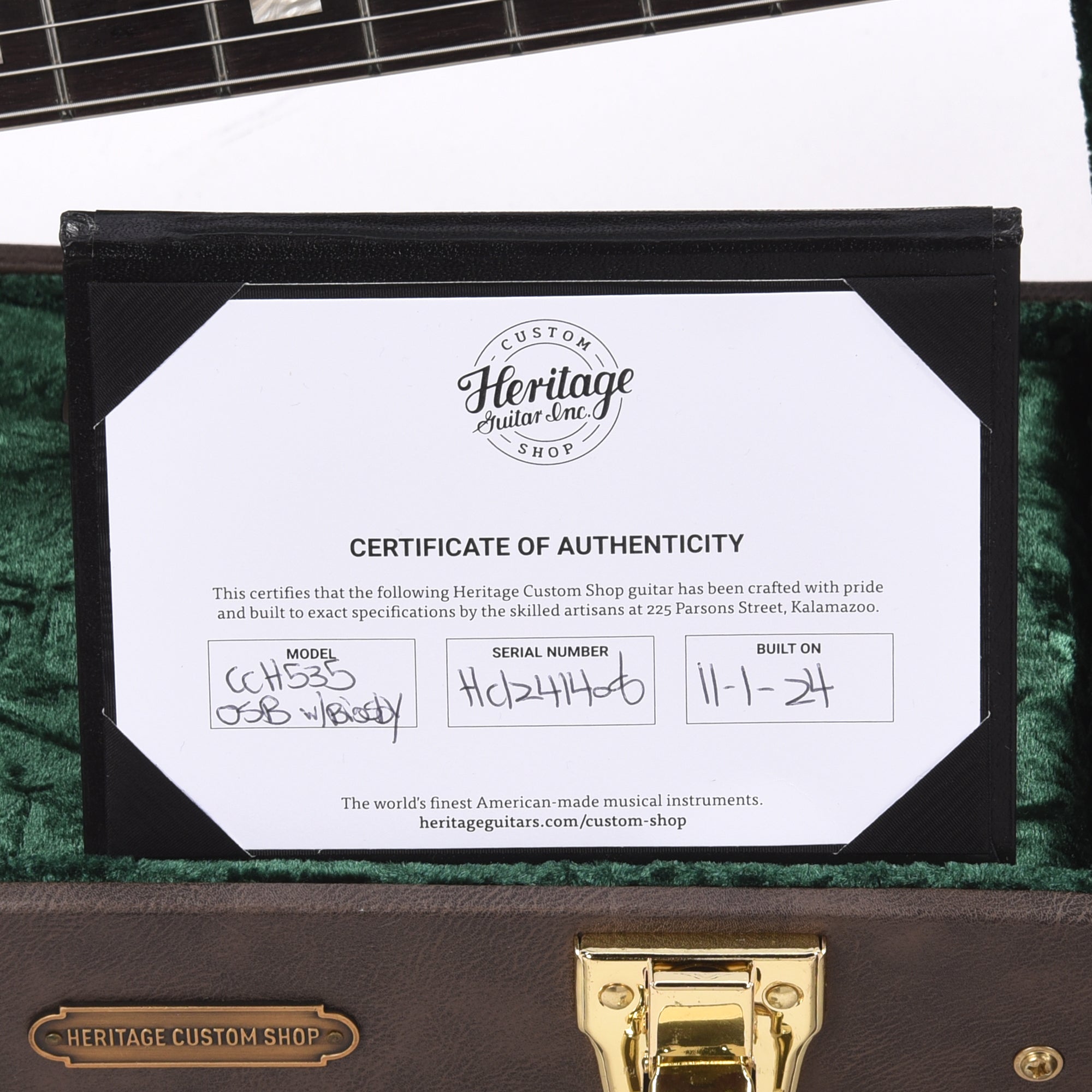 Heritage Custom Shop Core H-535 Semi-Hollow Body Original Sunburst w/Bigsby Electric Guitars / Semi-Hollow