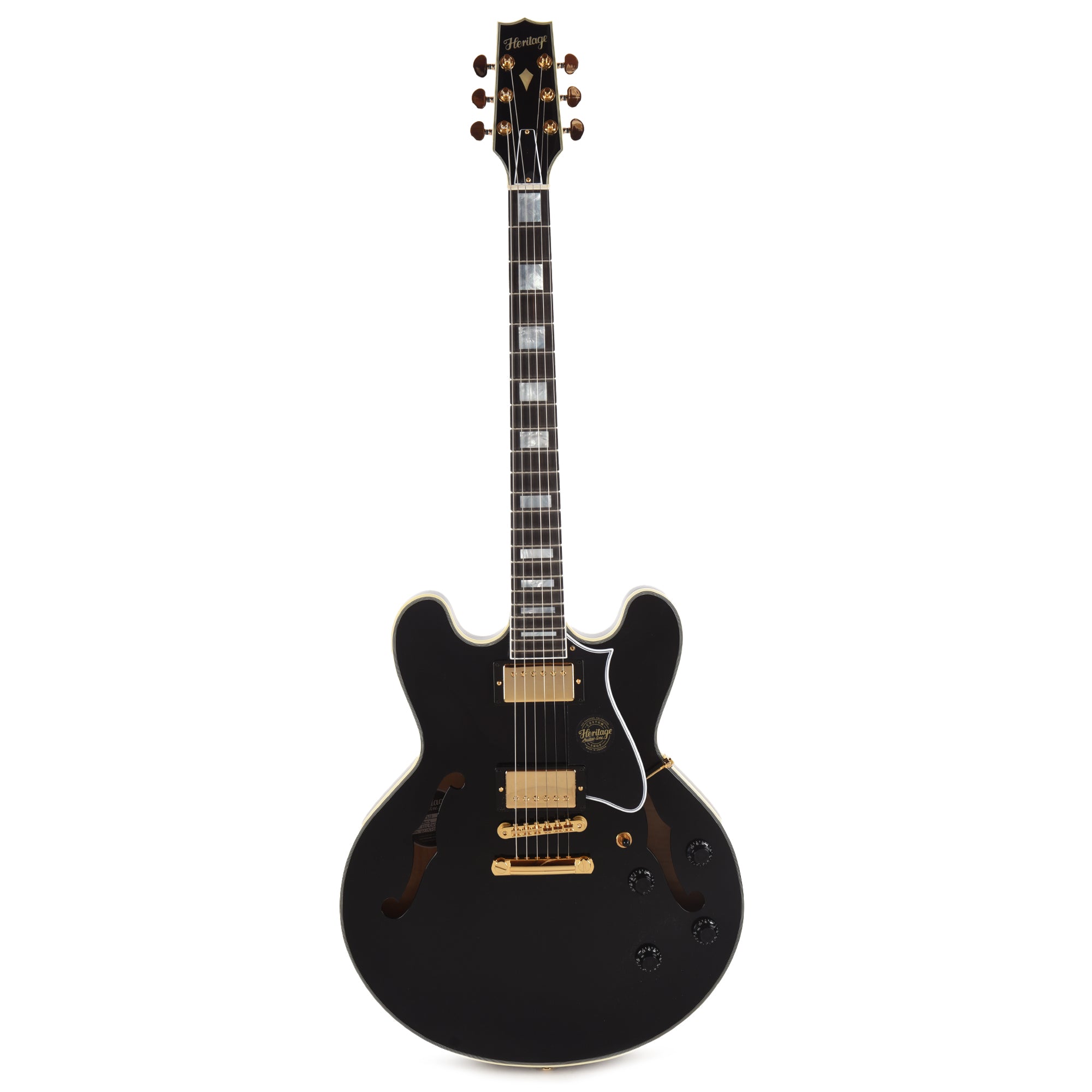 Heritage Custom Shop Core H-555 Semi-Hollow Ebony Electric Guitars / Semi-Hollow
