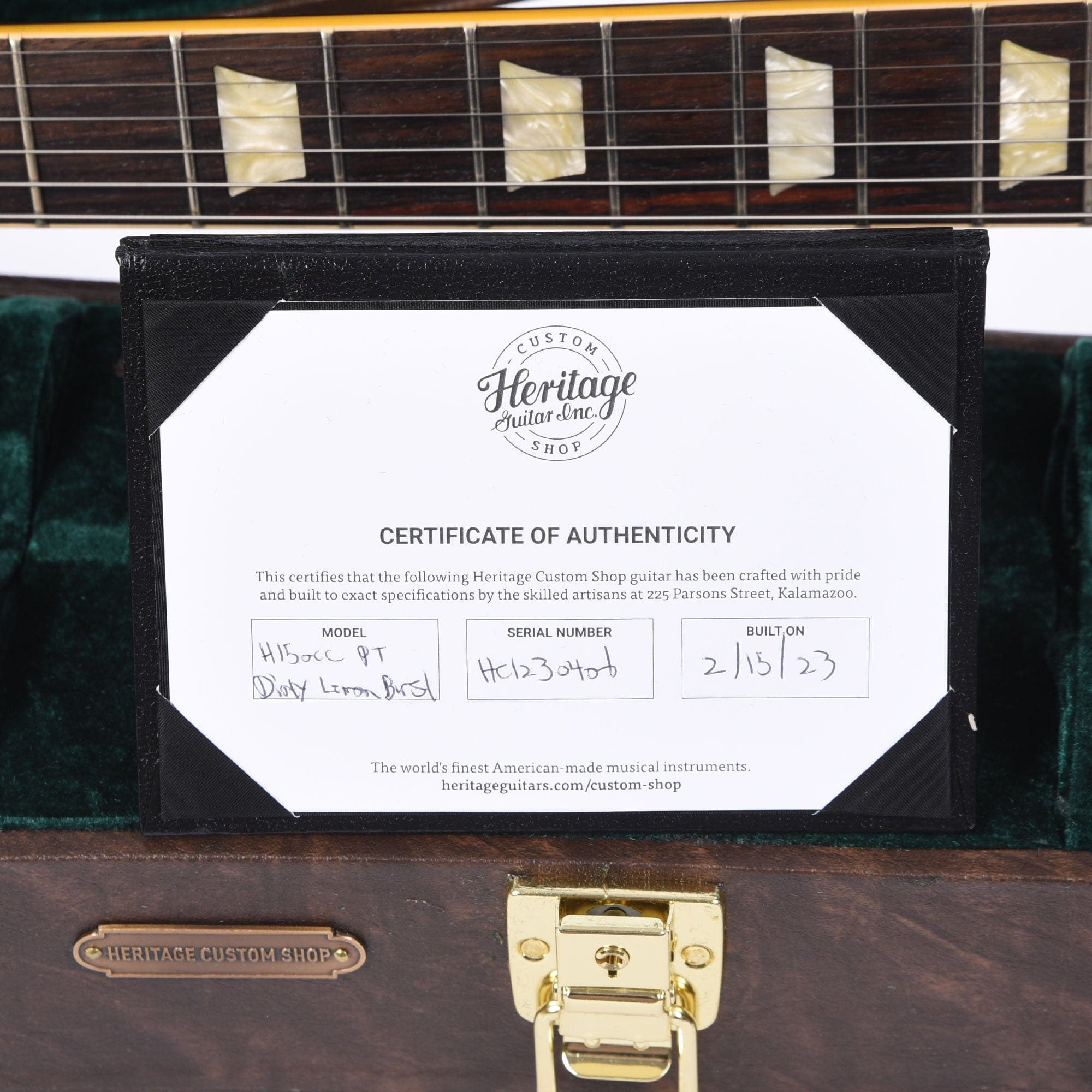 Heritage Custom Shop Core H-150 Plain Top Dirty Lemon Burst Electric Guitars / Solid Body