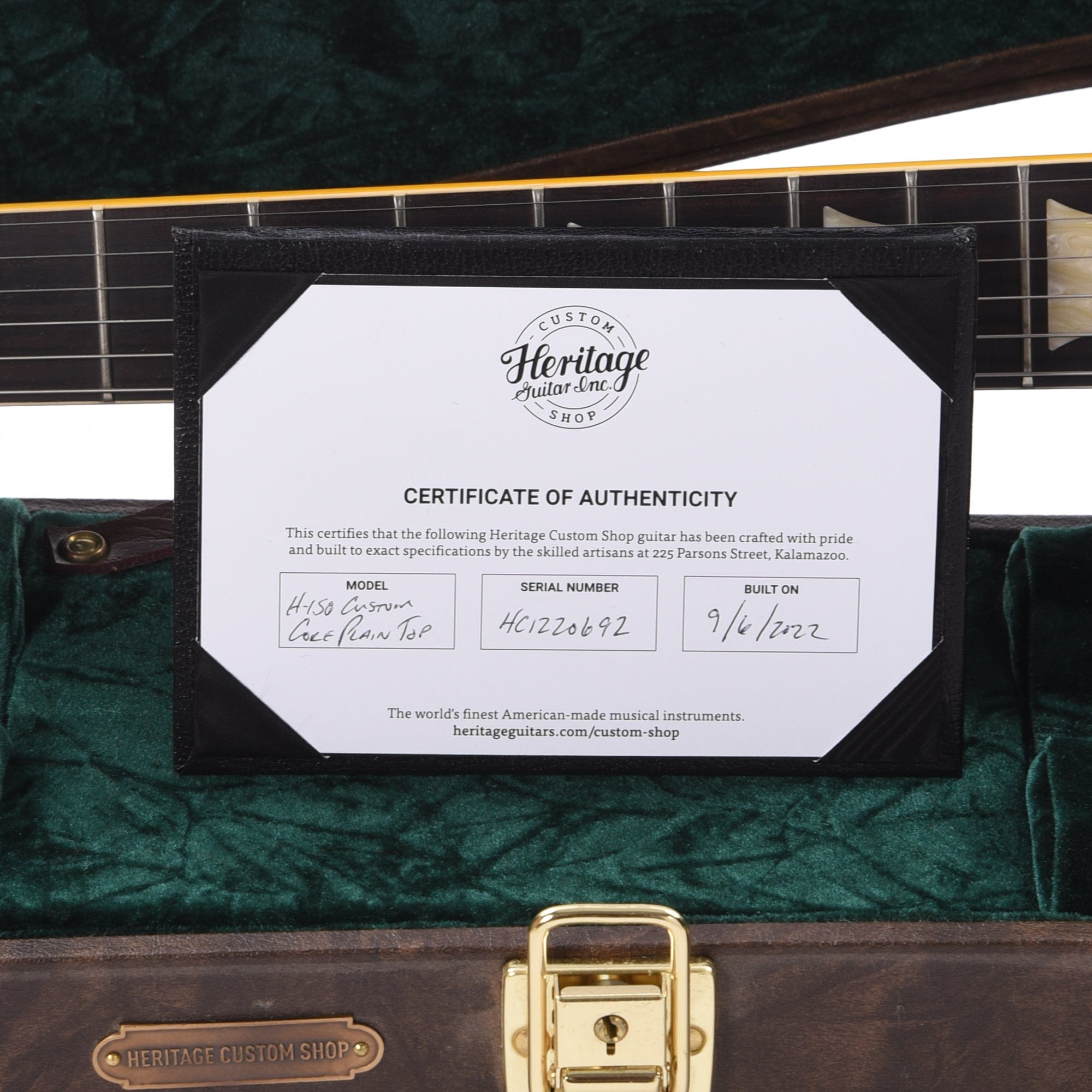 Heritage Custom Shop Core H-150 Plain Top Tobacco Sunburst Electric Guitars / Solid Body