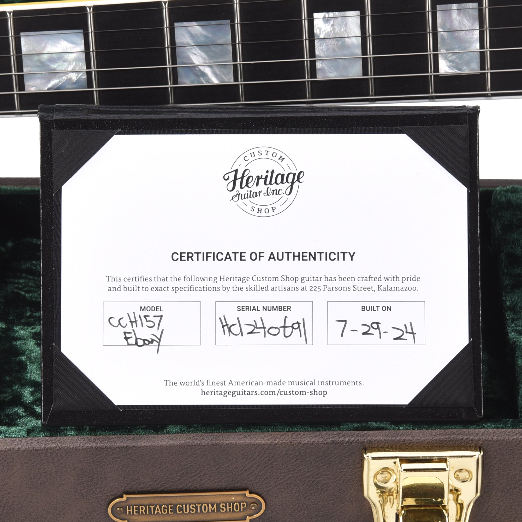 Heritage Custom Shop Core H-157 Mahogany Top Ebony Electric Guitars / Solid Body