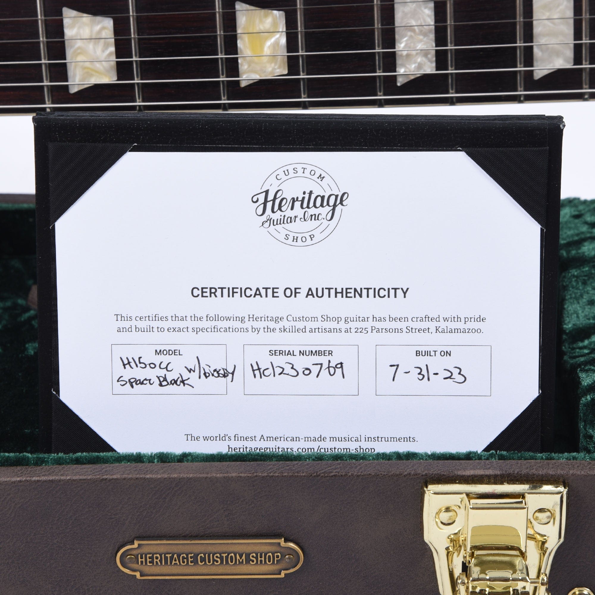 Custom H Heritage Custom Shop H-150 Space Black w/Bigsby & Hardshell Case ...