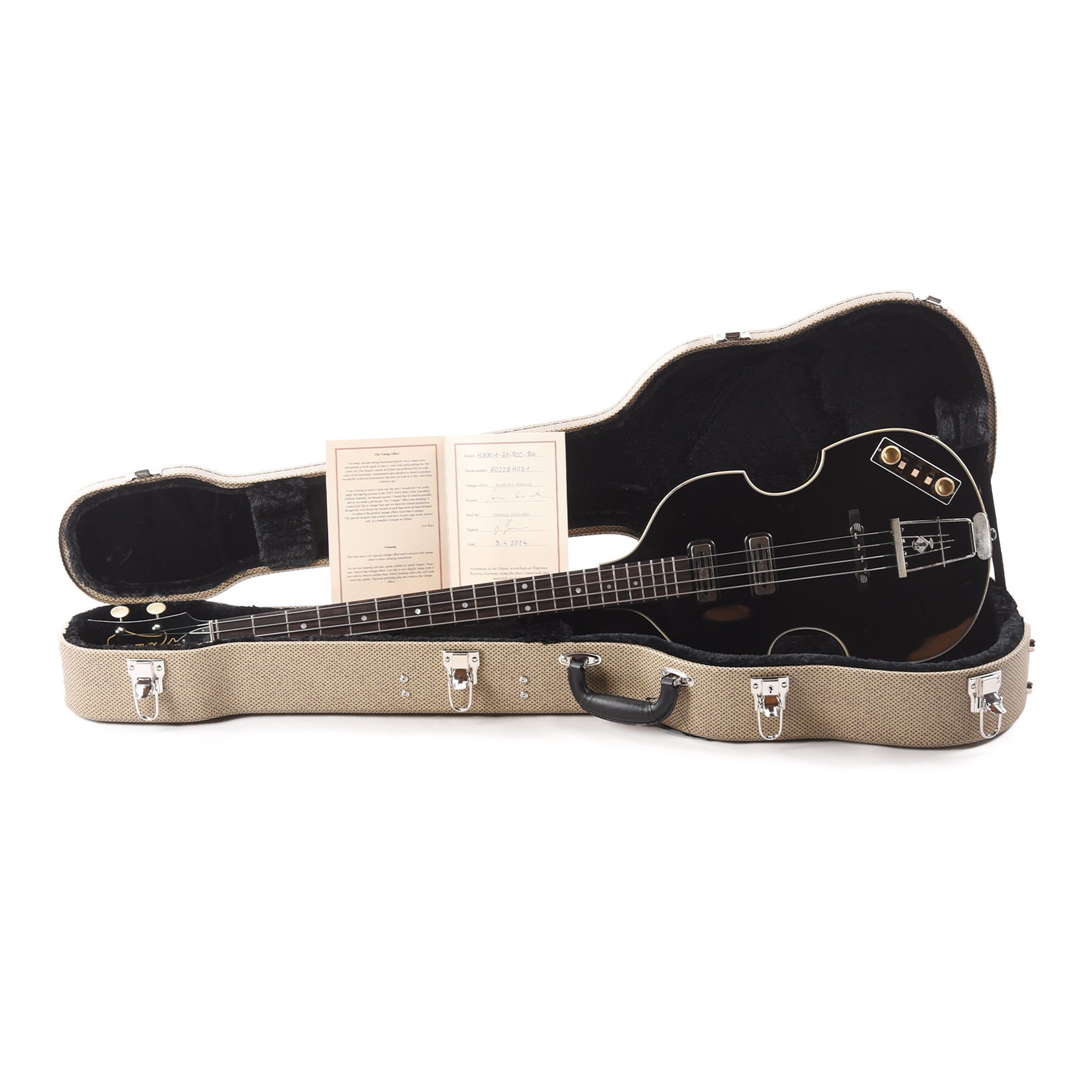 Hofner H500/1-61RLC Cavern Violin Bass Guitar Black Antique Relic Bass Guitars / 4-String