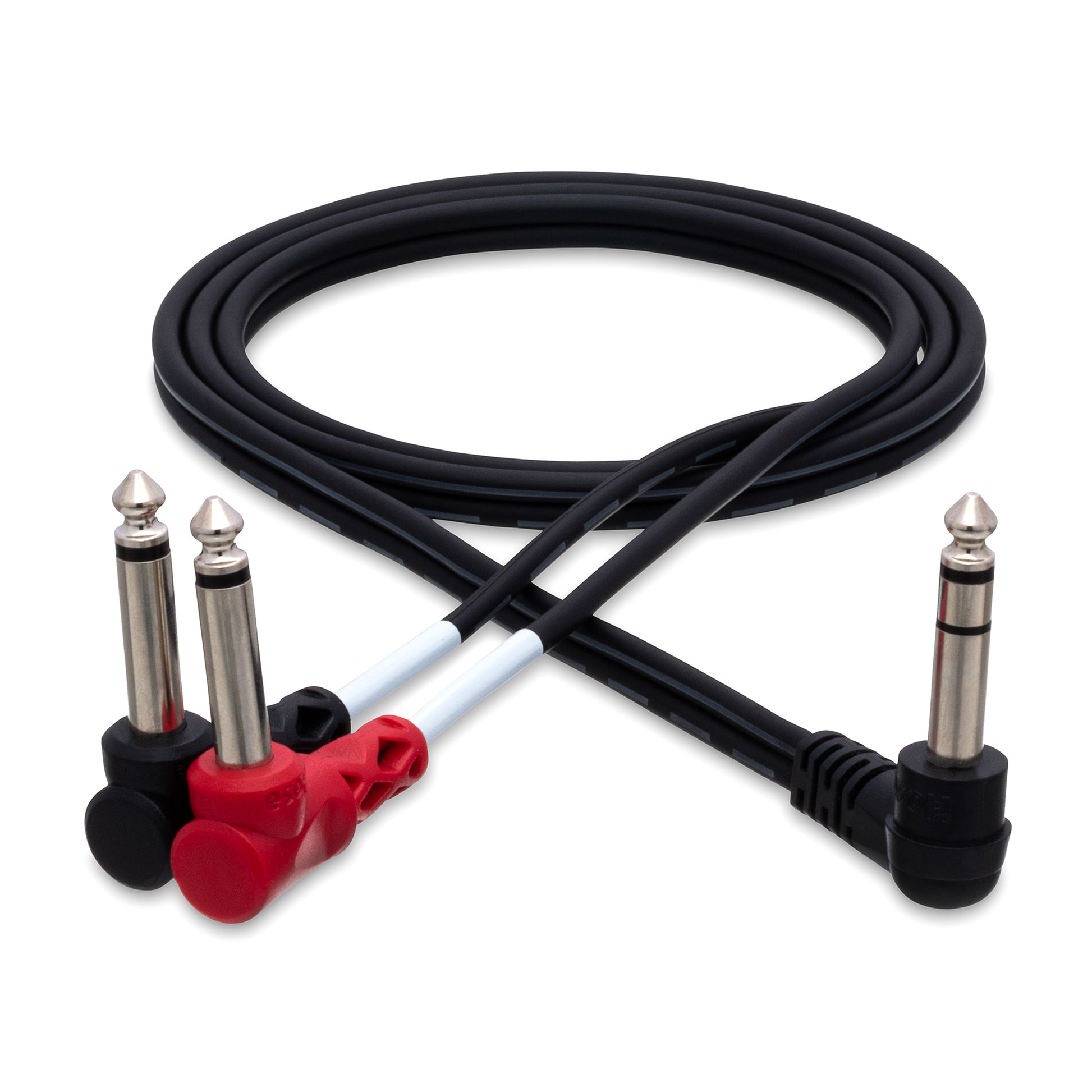Hosa Insert Cable Right-angle 1/4" TRS to Dual Right-angle 1/4" TS 1m Accessories / Cables