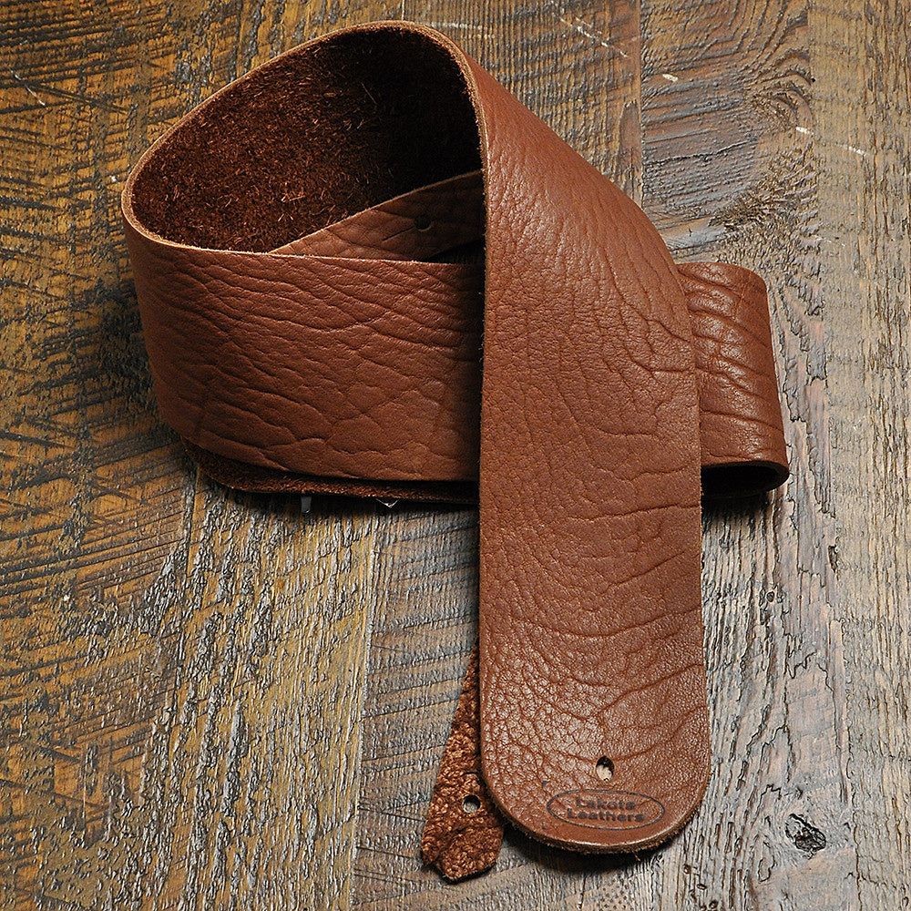 Lakota Leathers Guitar Strap 3" Tobacco