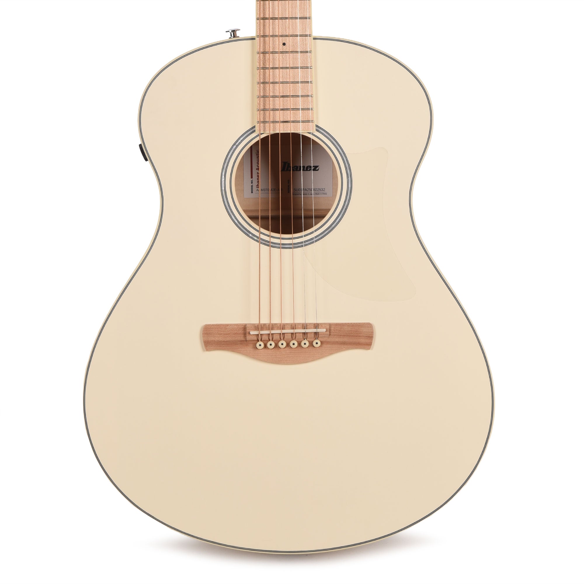 Ibanez AAM370M2EAIB Acoustic Electric Guitar Transparent Antique White Ice Blue Open Pore Acoustic Guitars / Built-in Electronics