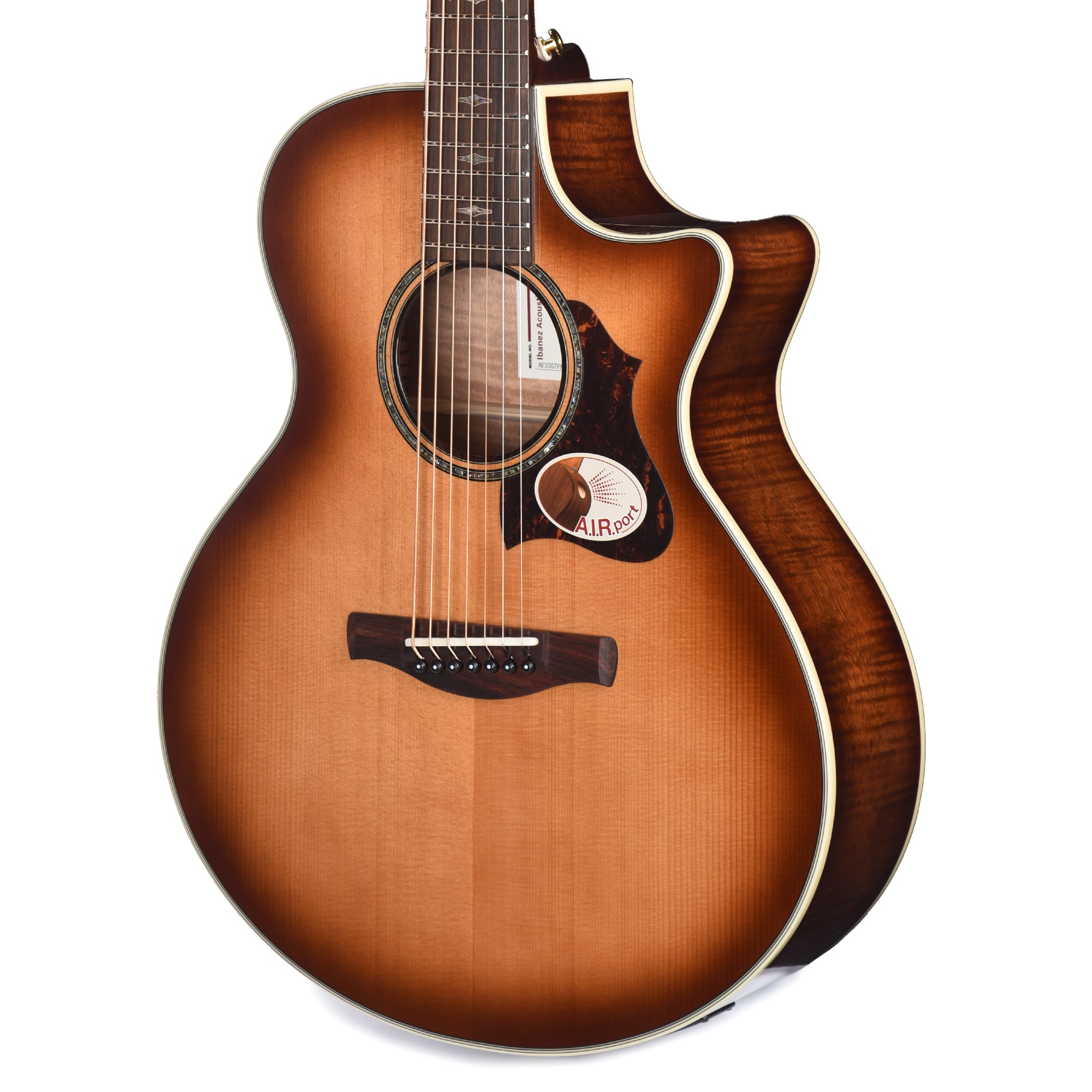 Ibanez AE3007FMHTBH 7-String Acoustic-Electric Guitar AE Tobacco Edge Burst High Gloss Acoustic Guitars / Built-in Electronics