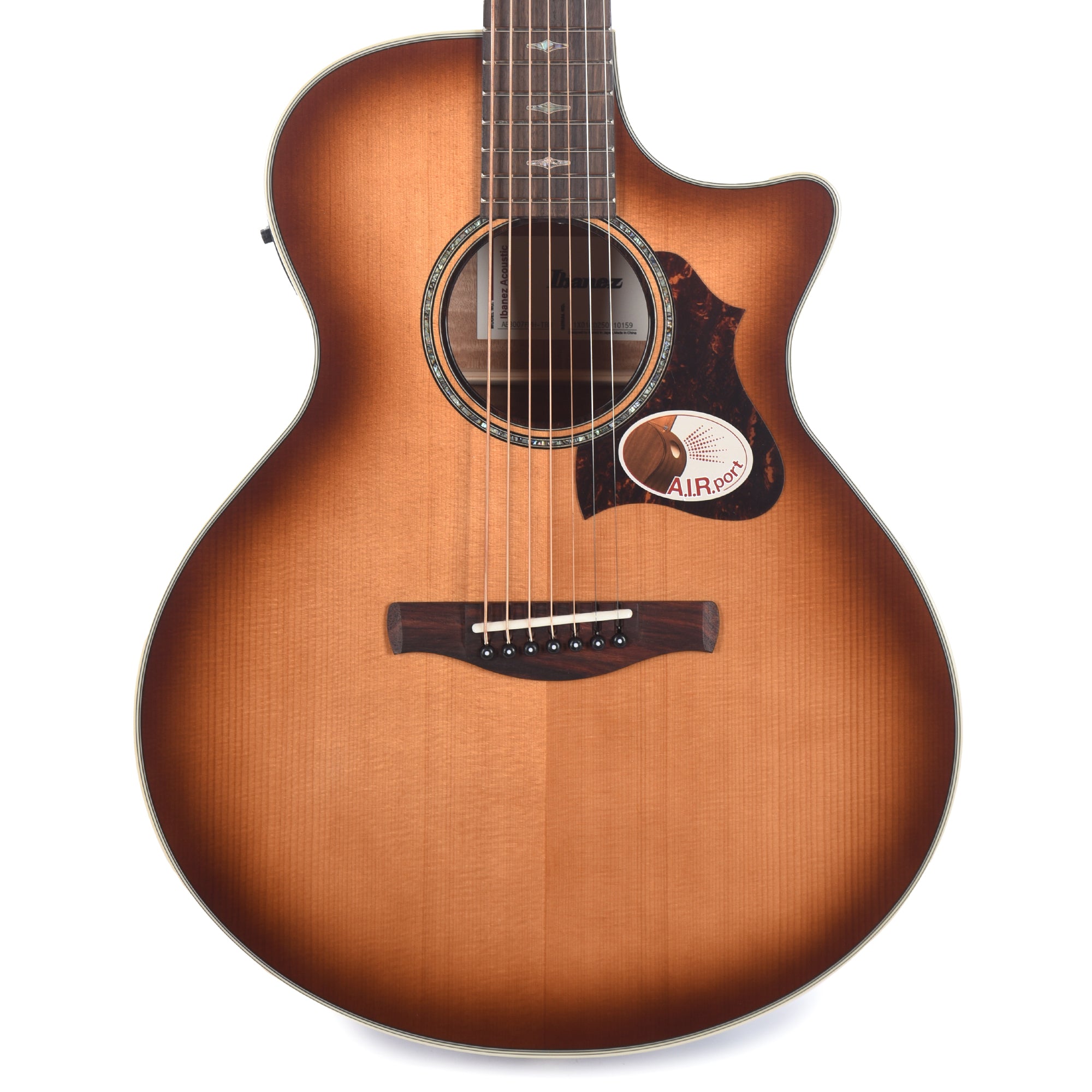Ibanez AE3007FMHTBH 7-String Acoustic-Electric Guitar AE Tobacco Edge Burst High Gloss Acoustic Guitars / Built-in Electronics