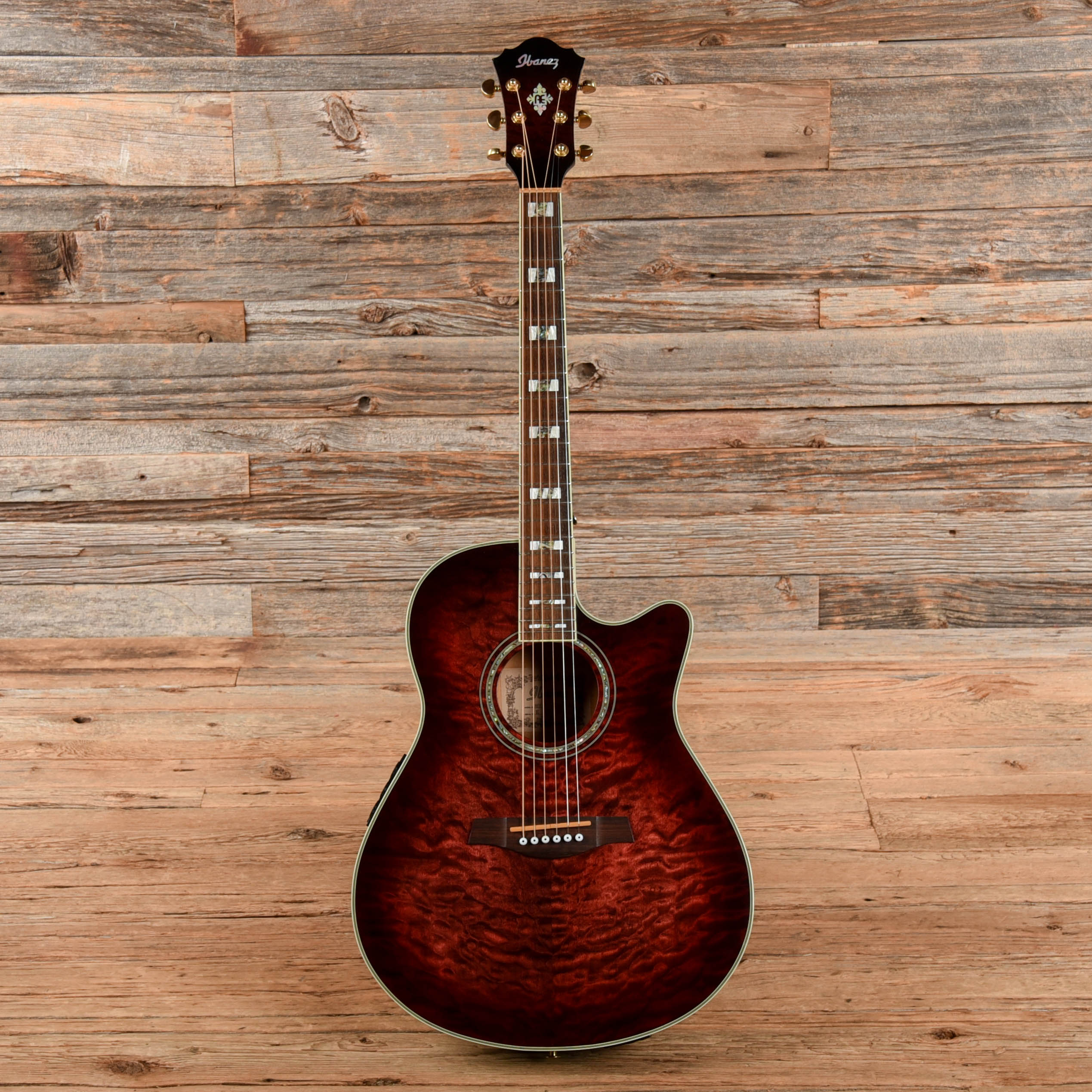 Ibanez AEF37E Acoustic Electric Red Burst Acoustic Guitars / Built-in Electronics