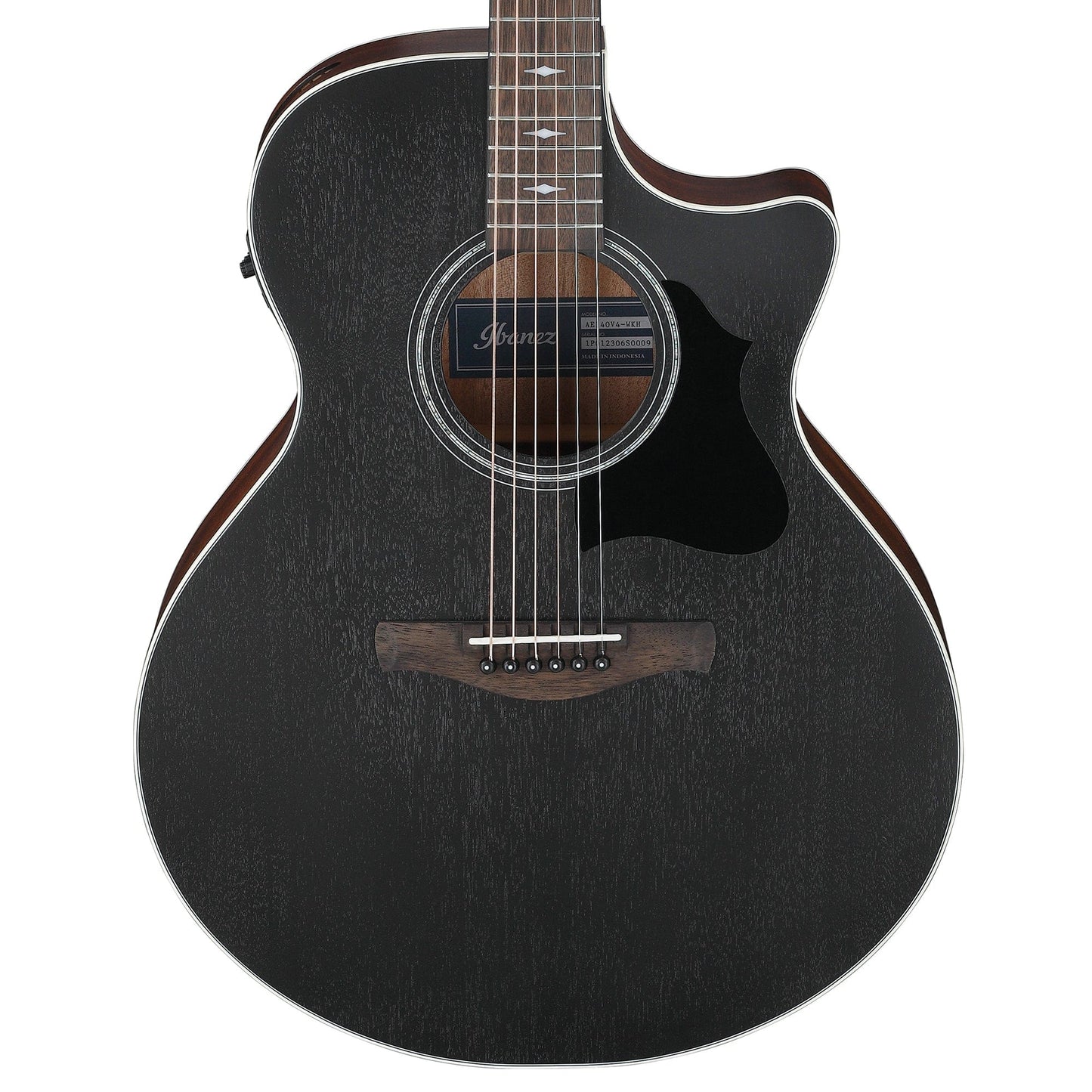 Ibanez AE140WKH Acoustic-Electric Guitar Weathered Black Open Pore Acoustic Guitars / Classical