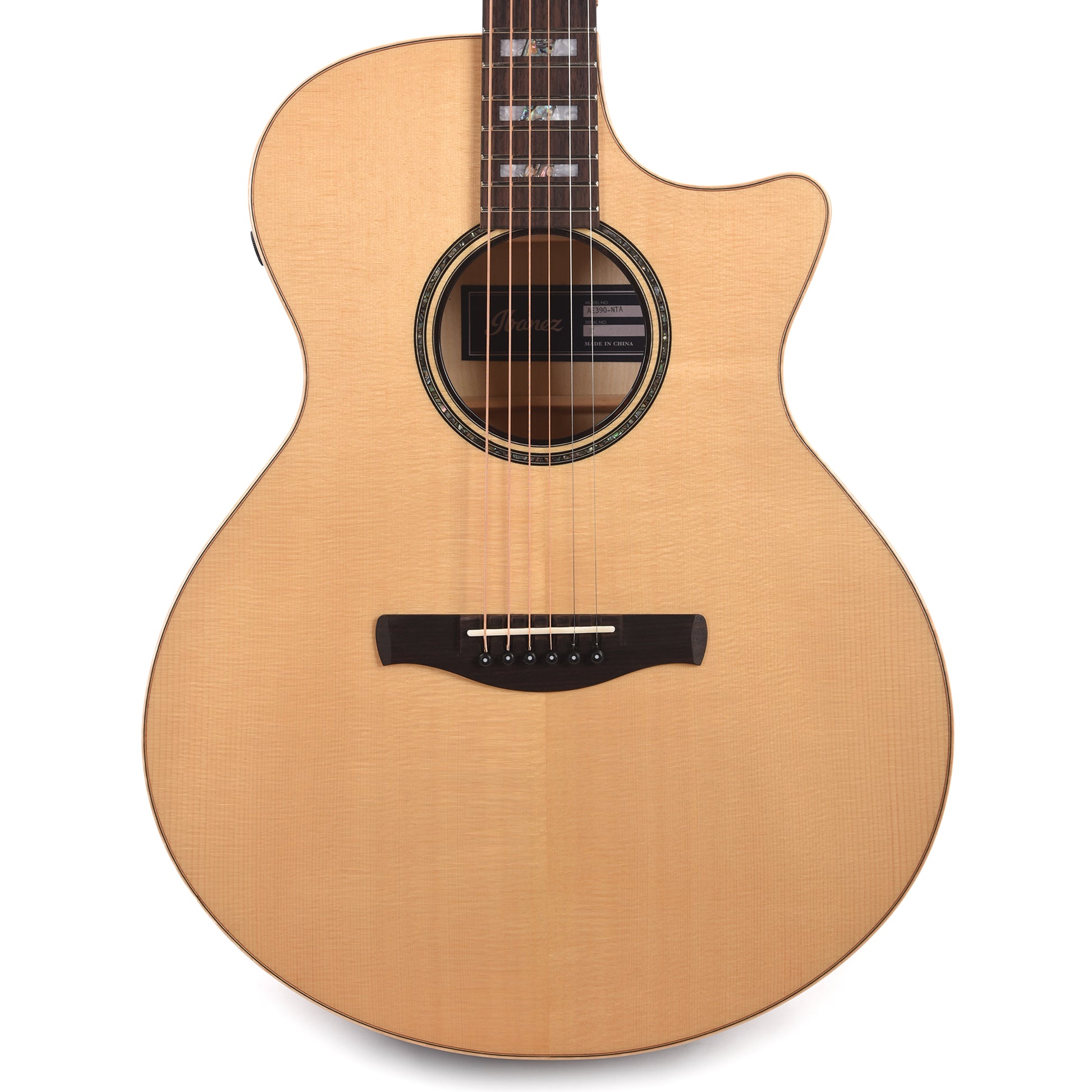 Ibanez AE390NTA Acoustic-Electric Guitar Natural High Gloss Top, Aqua Blue High Gloss Back and Sides Acoustic Guitars / Classical