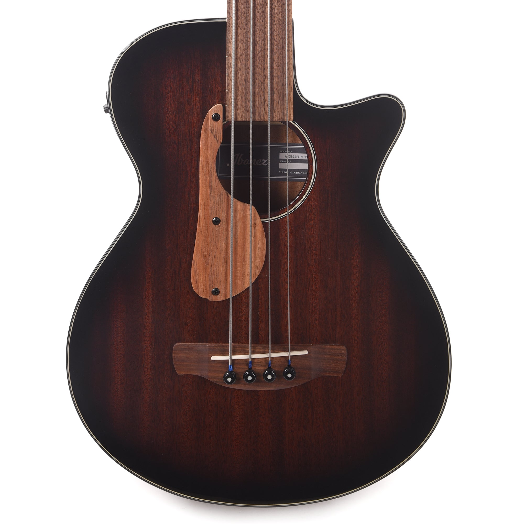 Ibanez AEGB24FEMHS Fretless Acoustic-Electric Bass Mahogany Sunburst High Gloss Acoustic Guitars / Classical