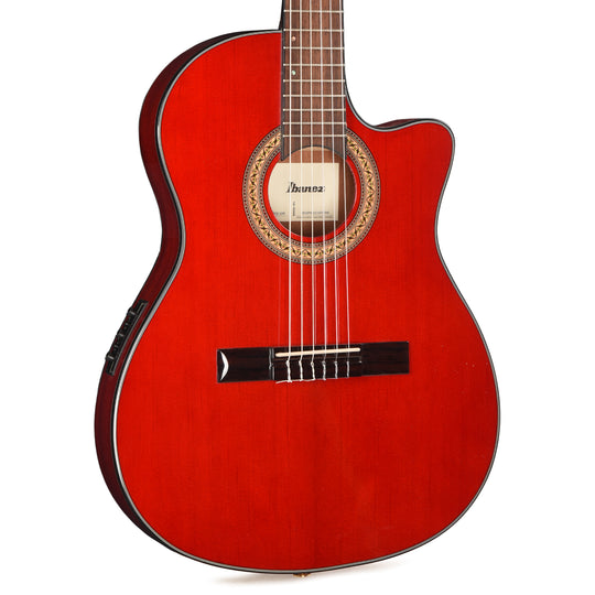 Ibanez GA35TCESRR Thinline Cutaway Classical Acoustic-Electric Sapphire Red High Gloss Acoustic Guitars / Classical