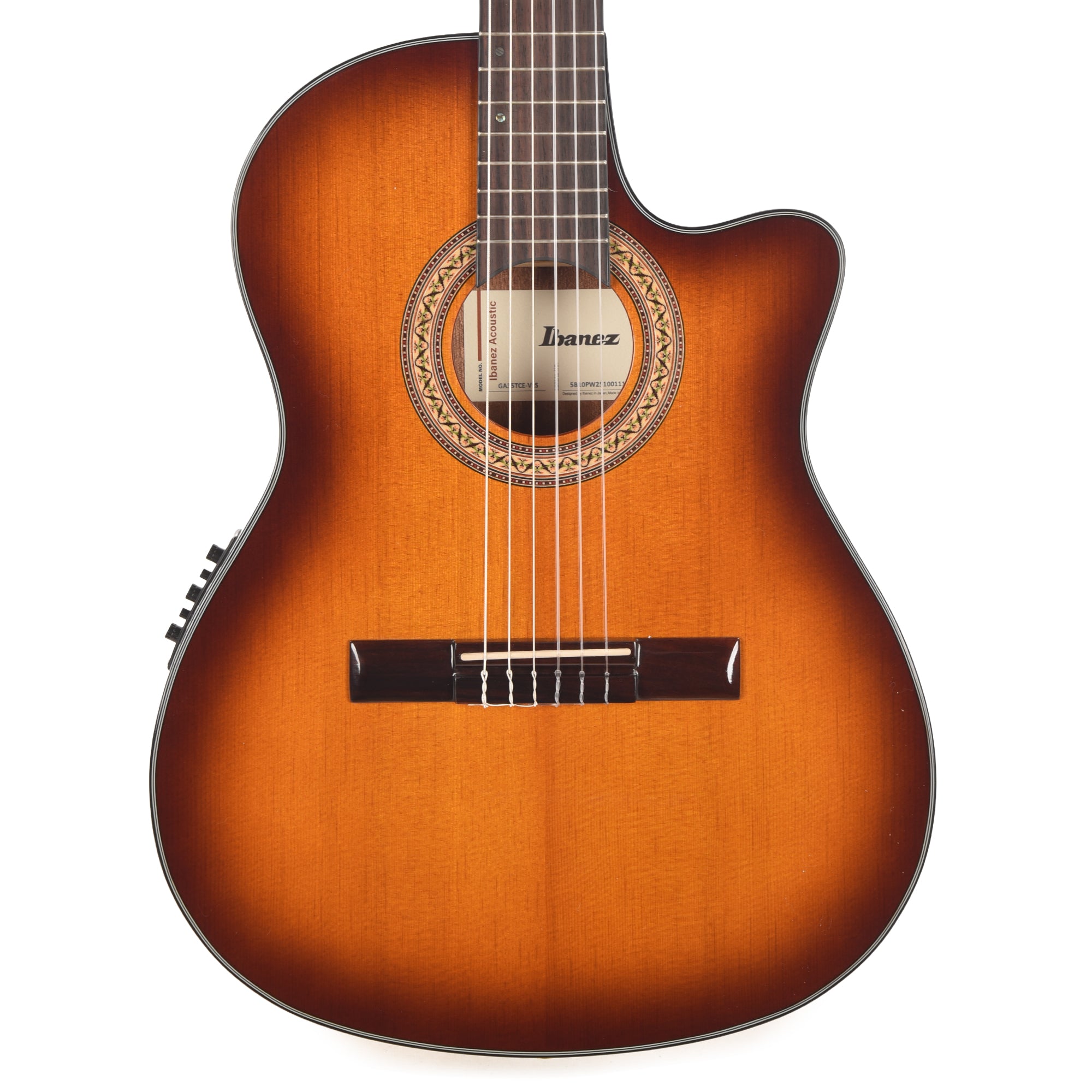 Ibanez GA35TCEVLS Thinline Cutaway Classical Acoustic-Electric Violin Sunburst High Gloss Acoustic Guitars / Classical