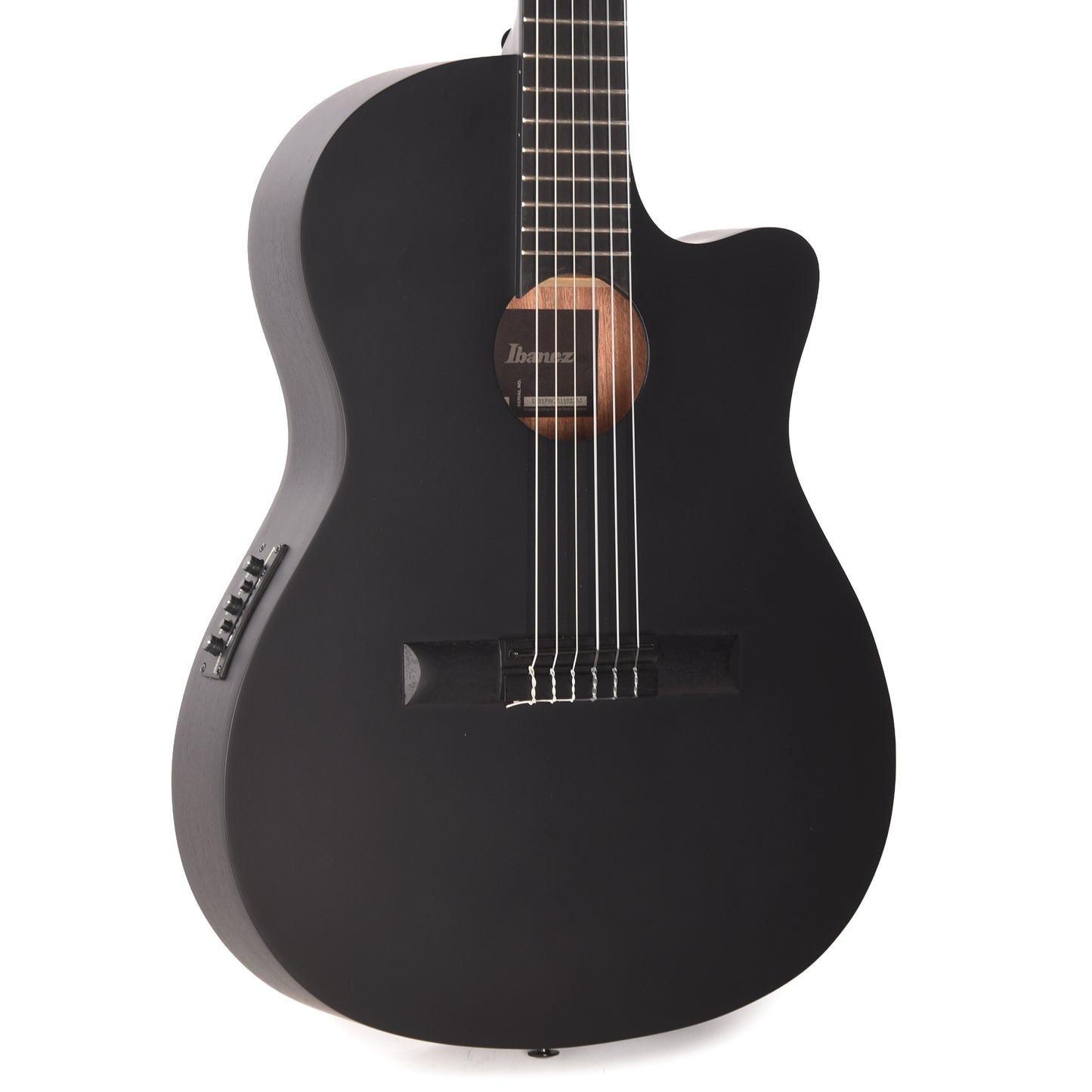 Ibanez GA621BOT Thinline Cutaway Classical Acoustic-Electric Guitar Black Out Acoustic Guitars / Classical