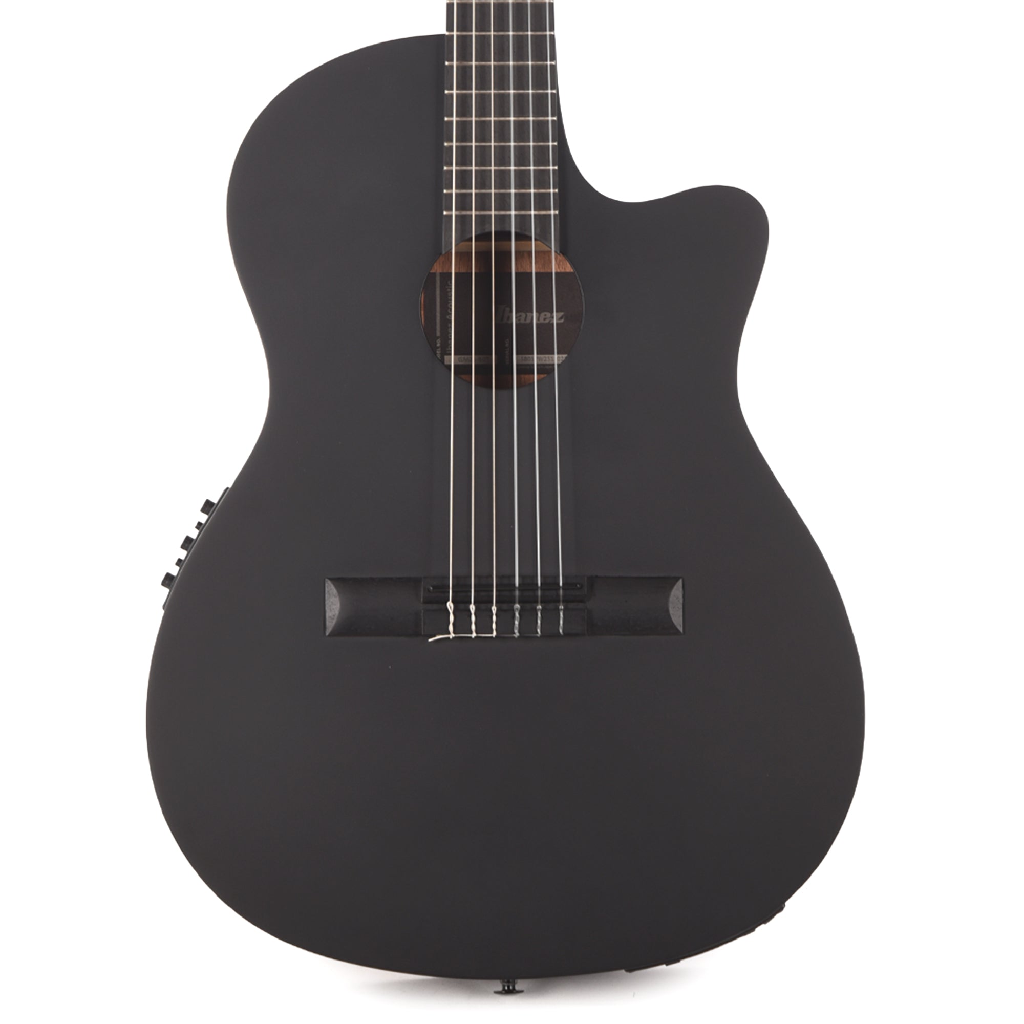 Ibanez GA621BOT Thinline Cutaway Classical Acoustic-Electric Guitar Black Out Acoustic Guitars / Classical