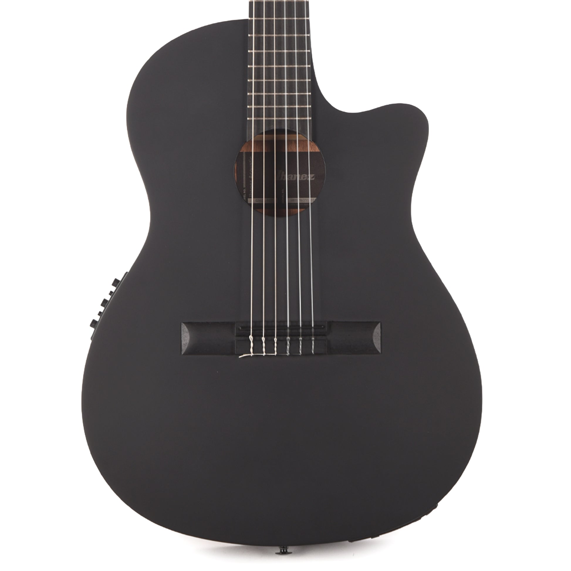 Ibanez GA621BOT Thinline Cutaway Classical Acoustic-Electric Guitar Black Out Acoustic Guitars / Classical