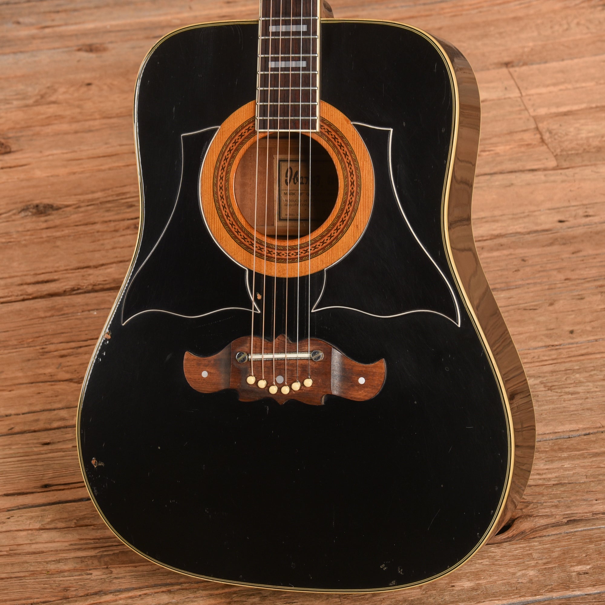 Ibanez Concord 752 Black 1976 Acoustic Guitars / Dreadnought