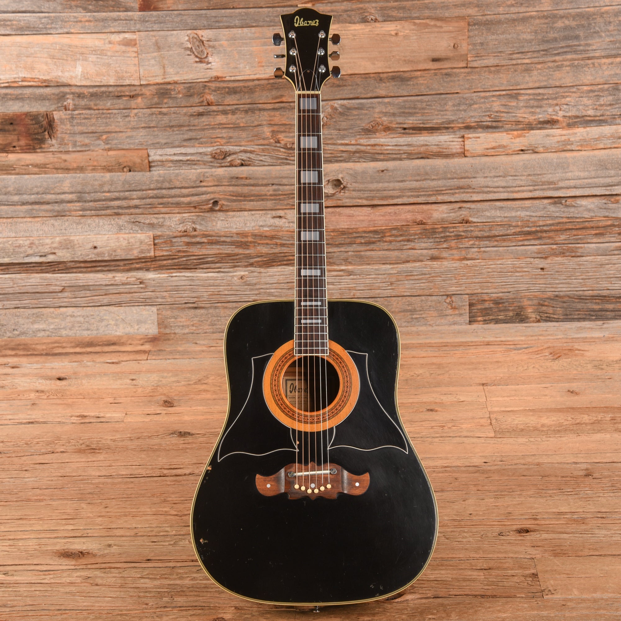 Ibanez Concord 752 Black 1976 Acoustic Guitars / Dreadnought