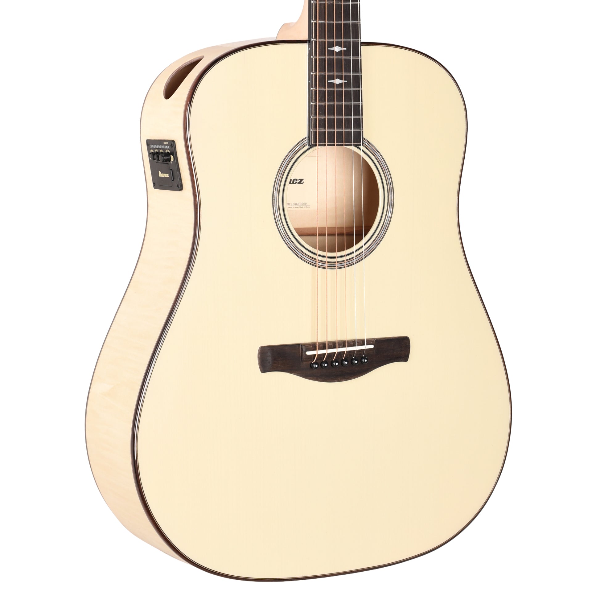 Ibanez AAD371EATW Grand Dreadnought Acoustic-Electric Guitar Antique White High Gloss Acoustic Guitars