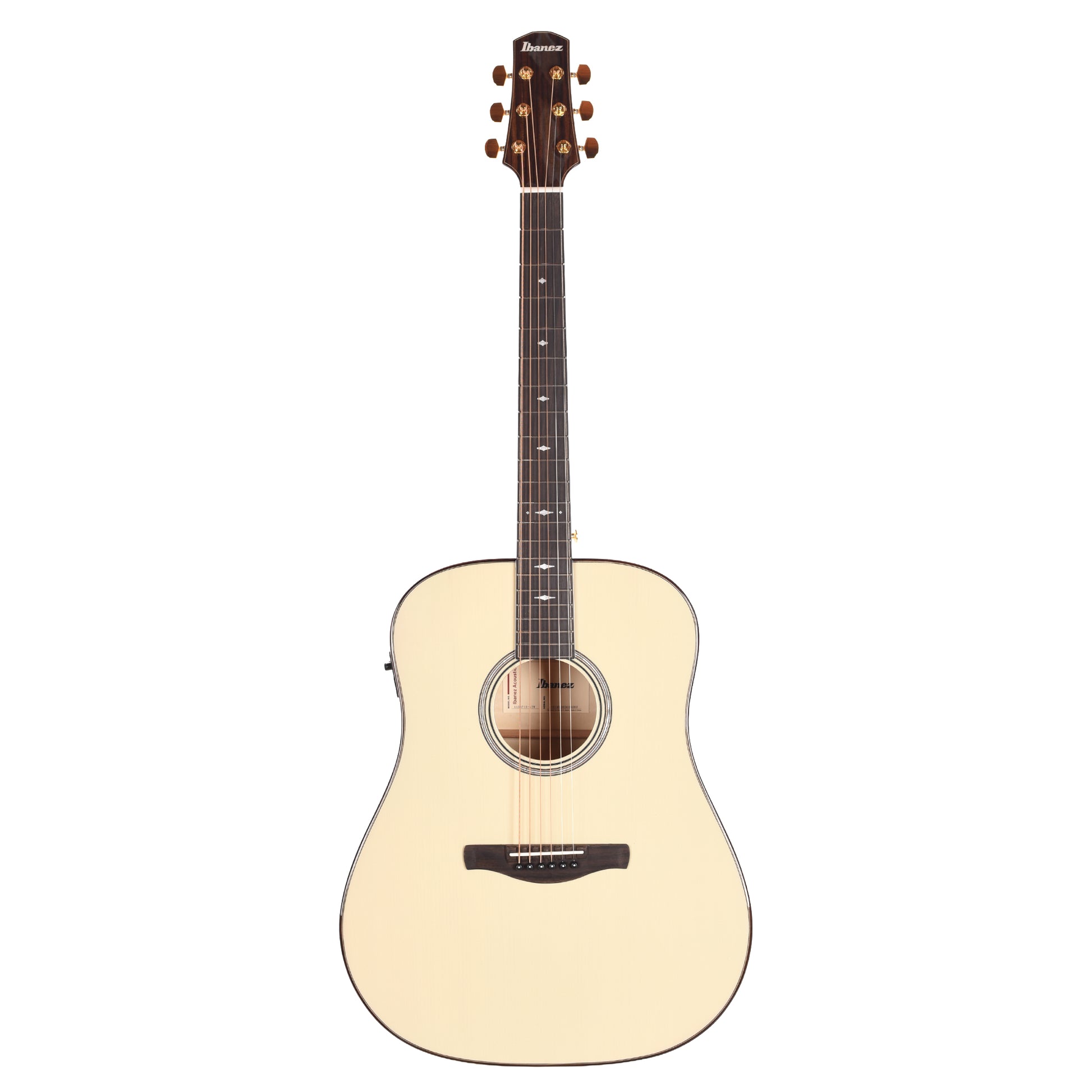 Ibanez AAD371EATW Grand Dreadnought Acoustic-Electric Guitar Antique White High Gloss Acoustic Guitars