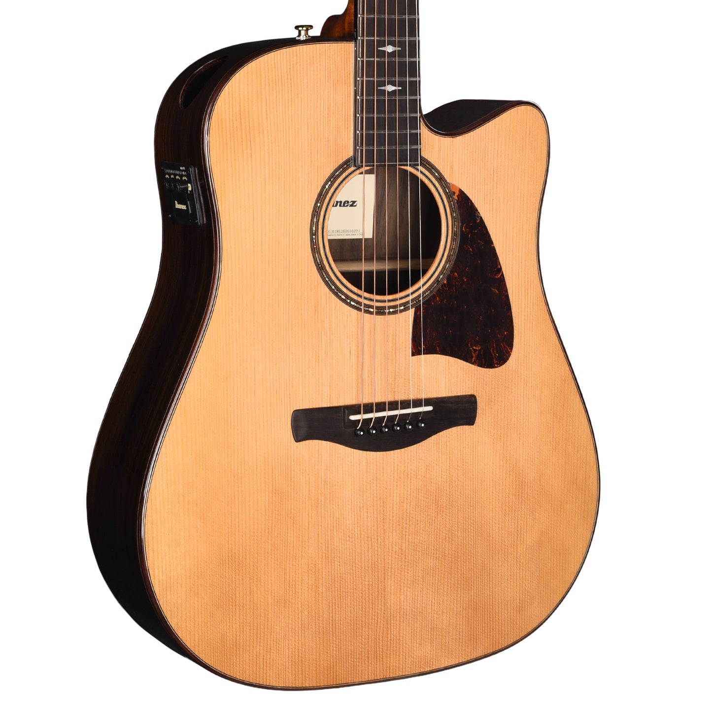 Ibanez AAD381CENT Grand Dreadnought Cutaway Acoustic-Electric Guitar Natural High Gloss Acoustic Guitars