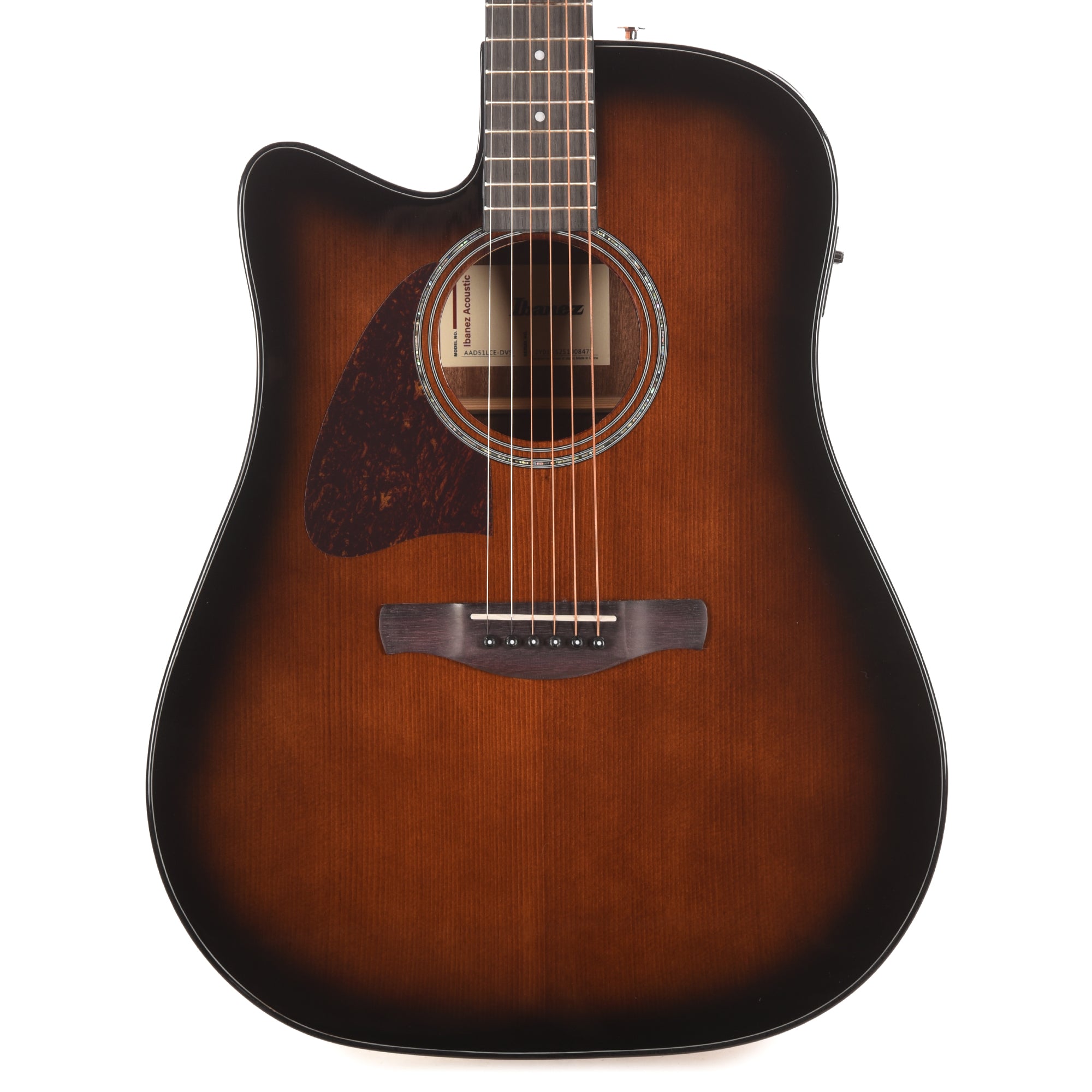 Ibanez AAD51LCEDVS Grand Dreadnought Acoustic-Electric Guitar Dark Violin Sunburst High Gloss Left-Handed Acoustic Guitars