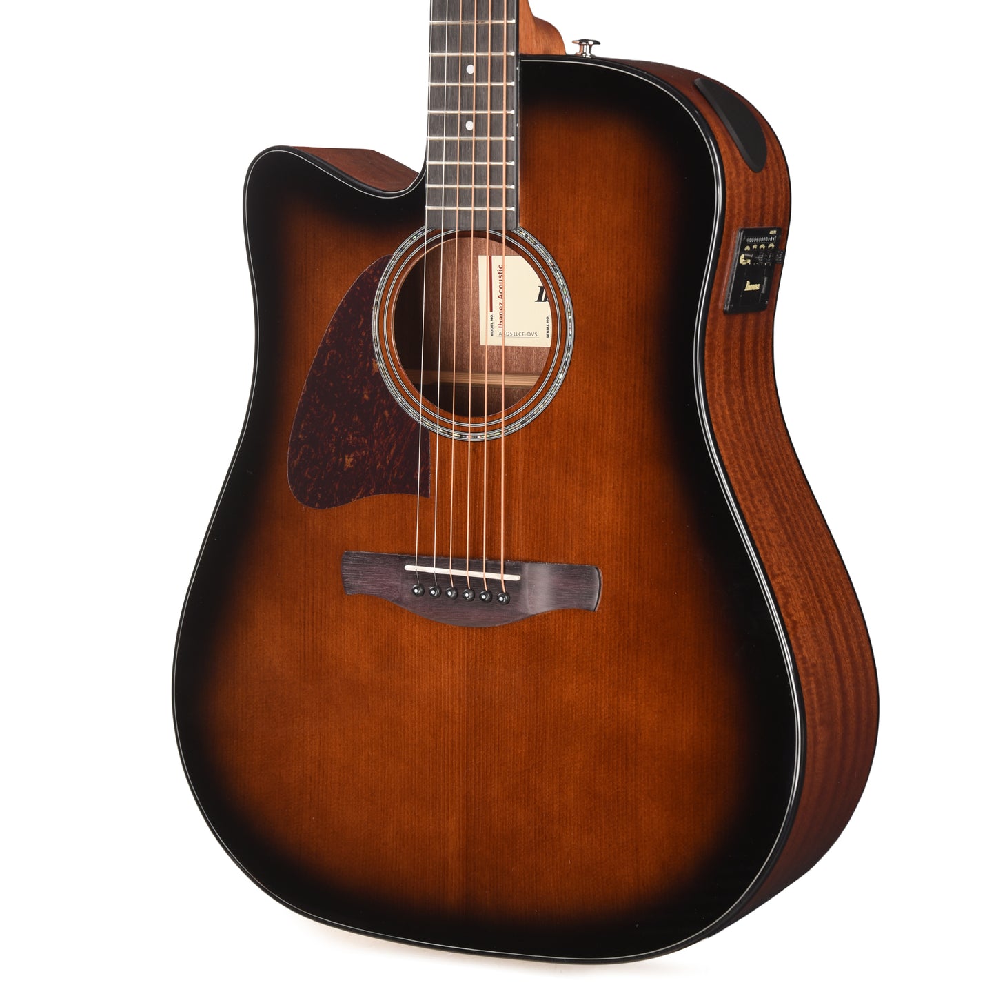 Ibanez AAD51LCEDVS Grand Dreadnought Acoustic-Electric Guitar Dark Violin Sunburst High Gloss Left-Handed Acoustic Guitars