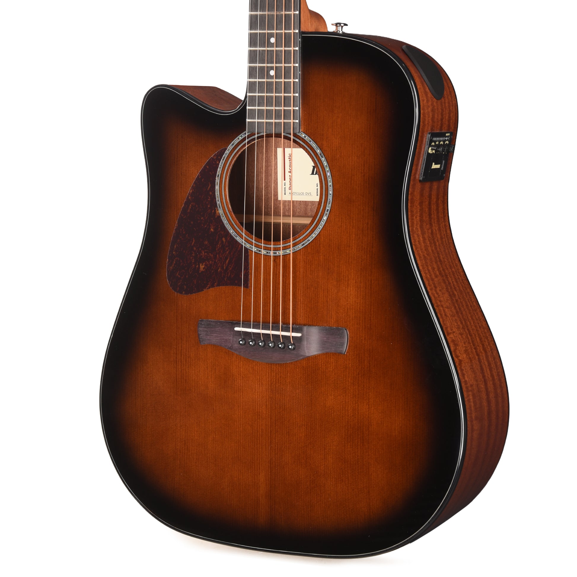 Ibanez AAD51LCEDVS Grand Dreadnought Acoustic-Electric Guitar Dark Violin Sunburst High Gloss Left-Handed Acoustic Guitars