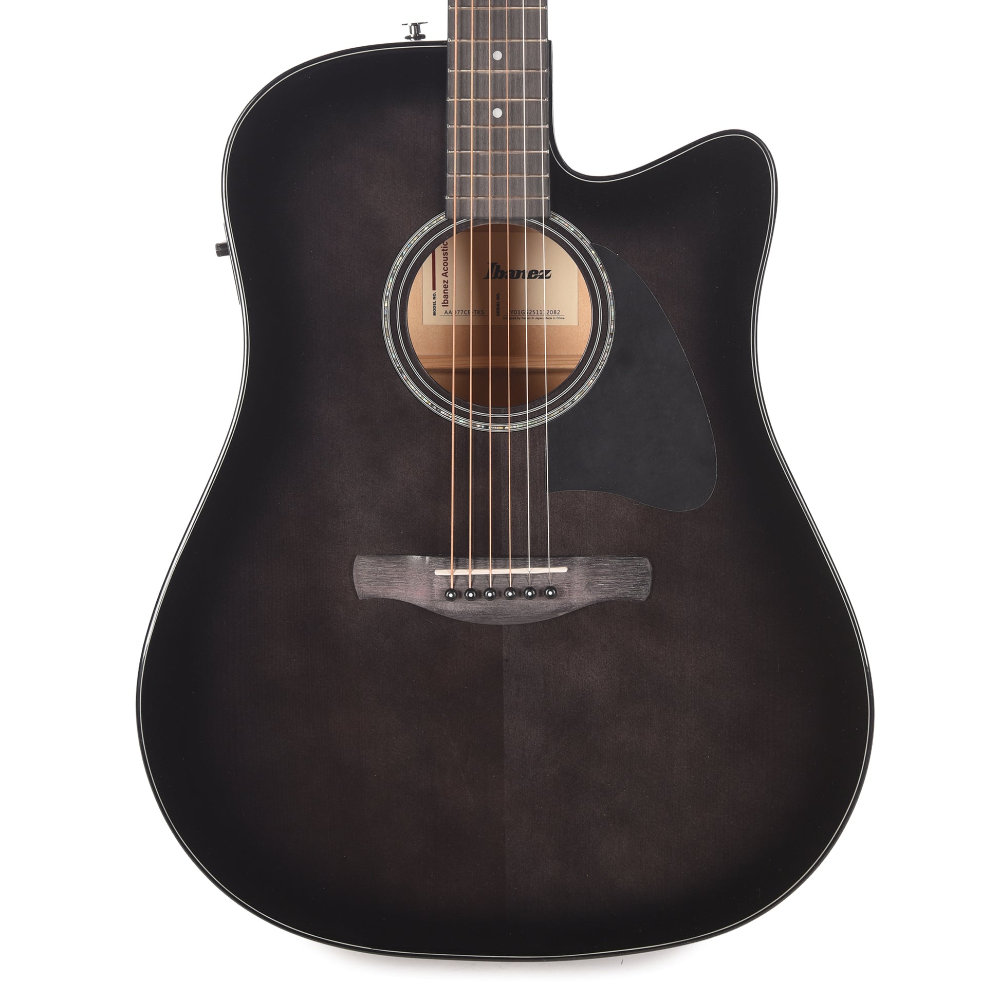 Ibanez AAD77CETKS Grand Dreadnought Acoustic-Electric Guitar Transparent Black Sunburst High Gloss Acoustic Guitars