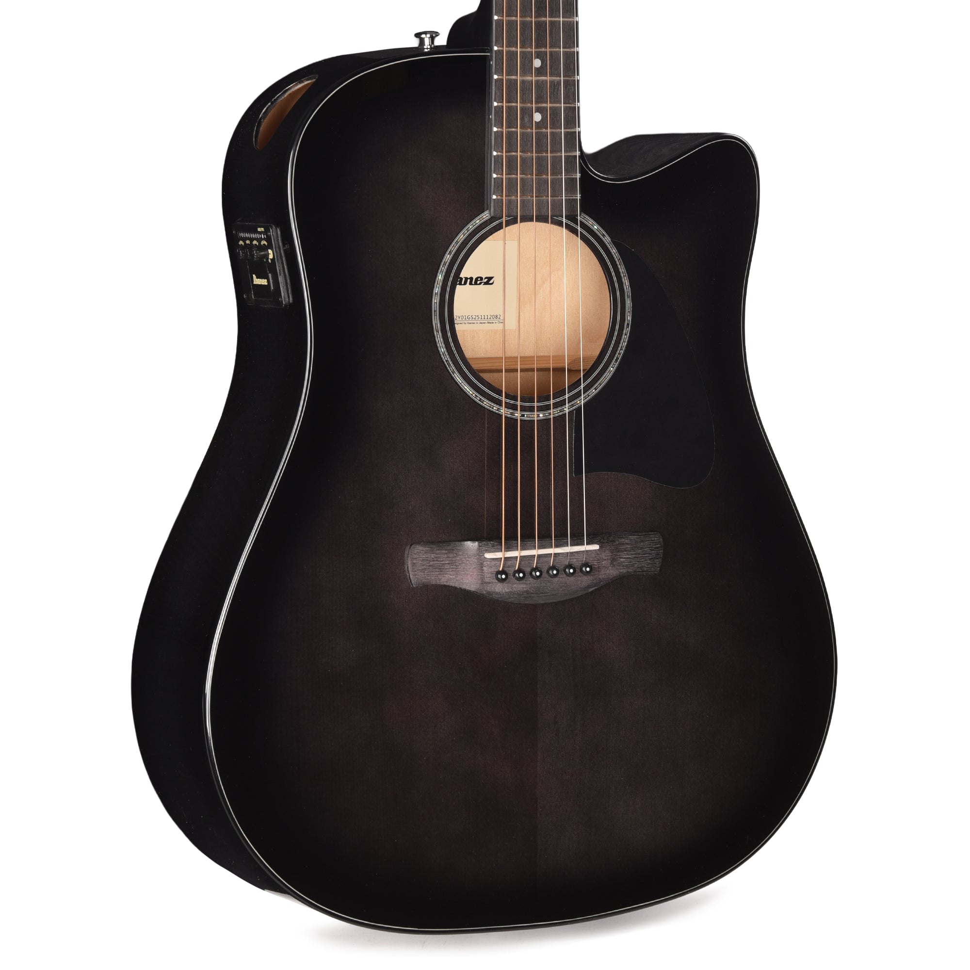 Ibanez AAD77CETKS Grand Dreadnought Acoustic-Electric Guitar Transpare ...