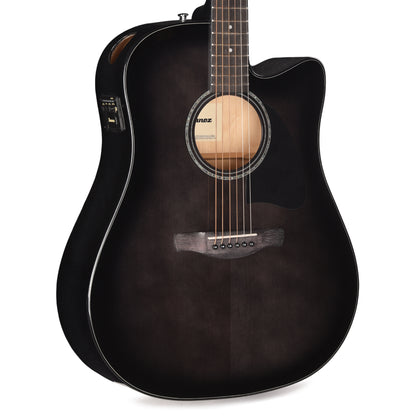 Ibanez AAD77CETKS Grand Dreadnought Acoustic-Electric Guitar Transparent Black Sunburst High Gloss Acoustic Guitars