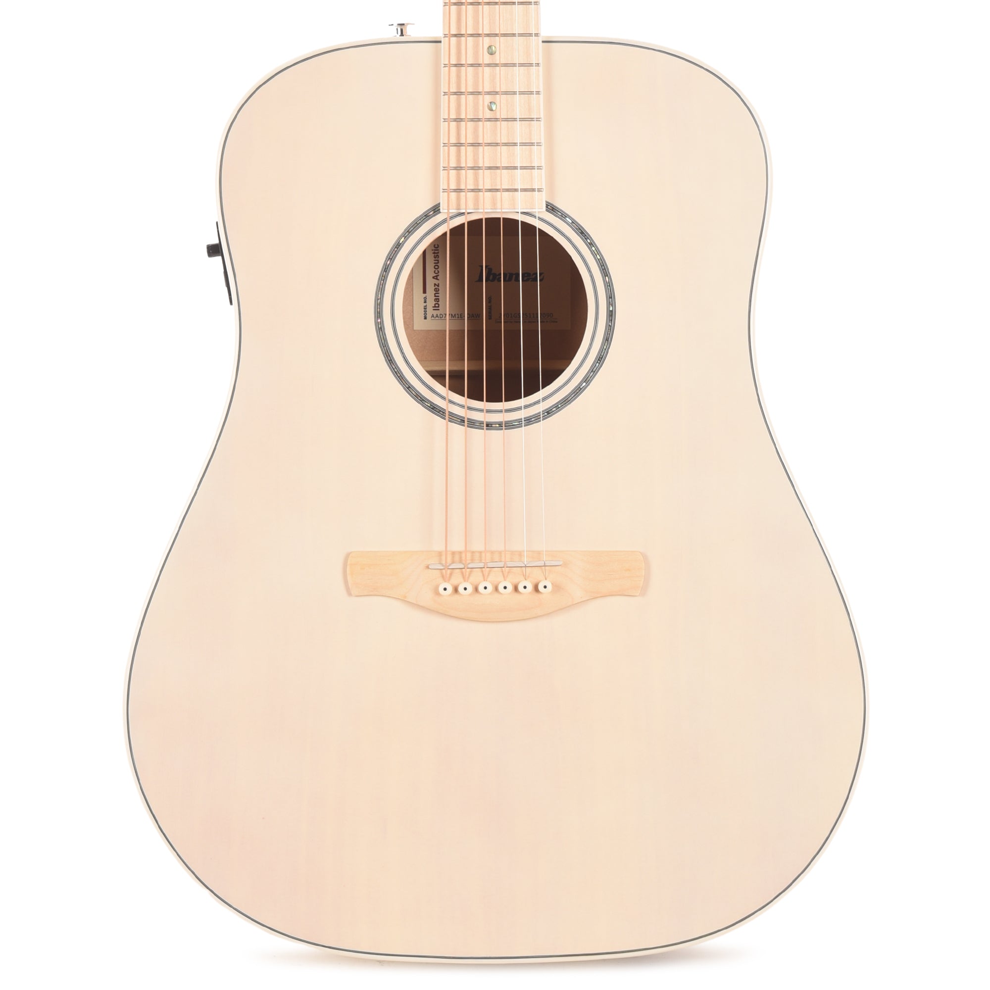 Ibanez AAD77M1EOAW Grand Dreadnought Acoustic-Electric Guitar Open Pore Antique White Acoustic Guitars