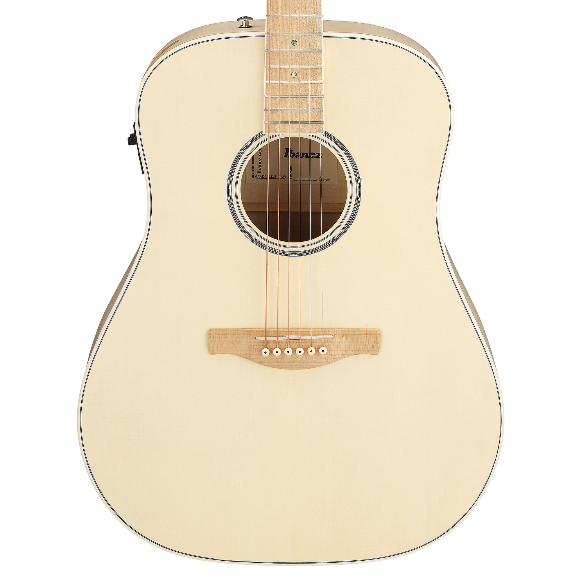 Ibanez AAD77M1EOAW Grand Dreadnought Acoustic-Electric Guitar Open Pore Antique White Acoustic Guitars
