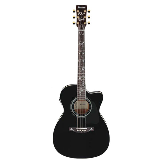 Ibanez AC391CEBKH Grand Concert Cutaway Acoustic-Electric Guitar Black High Gloss Acoustic Guitars