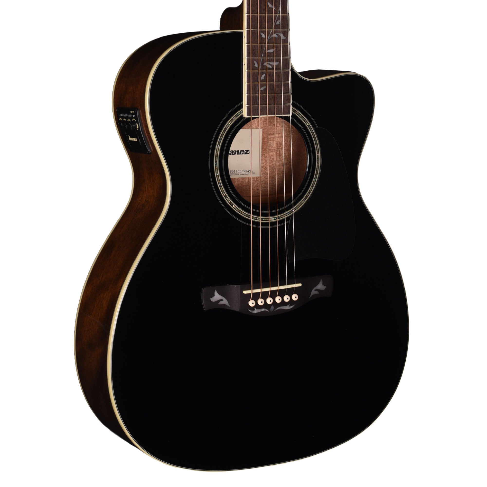 Ibanez AC391CEBKH Grand Concert Cutaway Acoustic-Electric Guitar Black High Gloss Acoustic Guitars