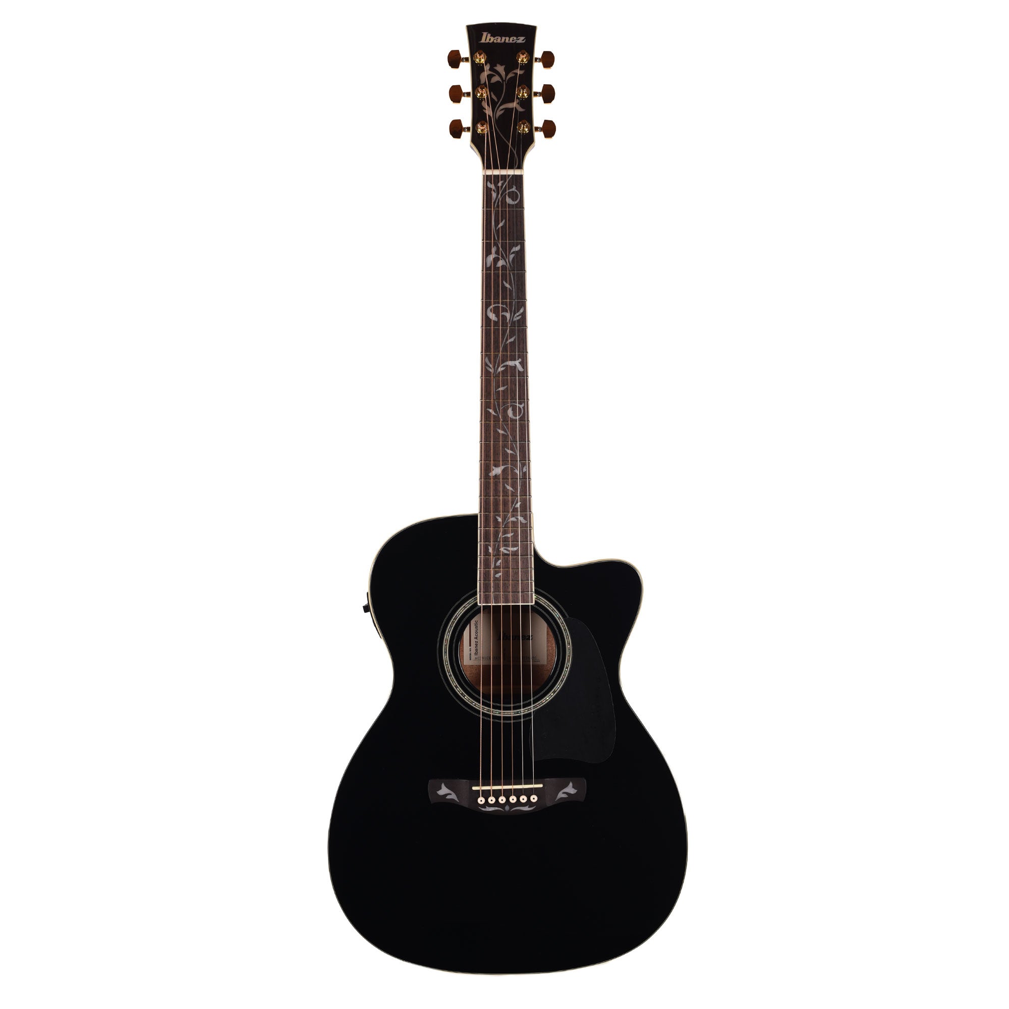 Ibanez AC391CEBKH Grand Concert Cutaway Acoustic-Electric Guitar Black High Gloss Acoustic Guitars