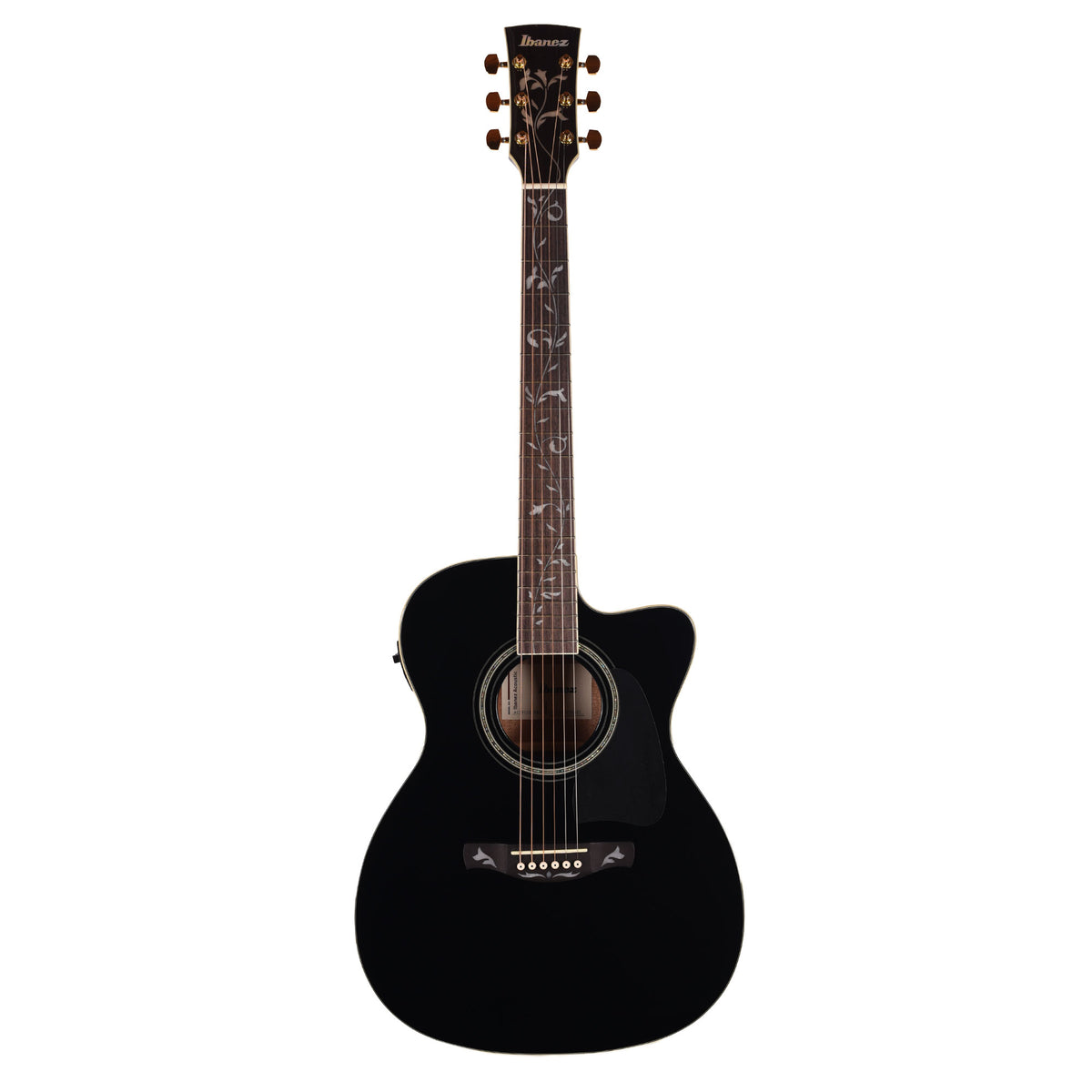 Ibanez AC391CEBKH Grand Concert Cutaway Acoustic-Electric Guitar Black High Gloss Acoustic Guitars