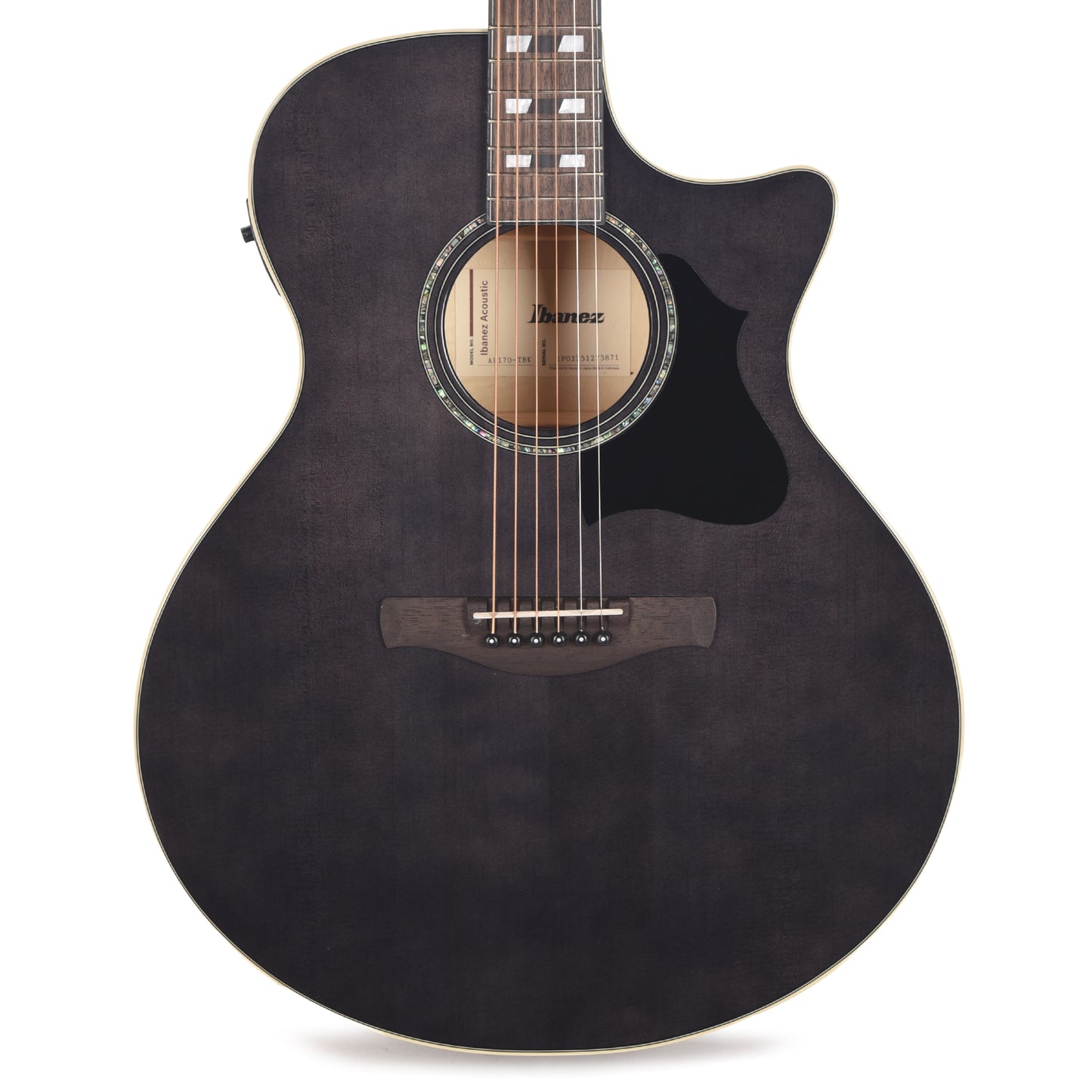 Ibanez AE170TBK AE Acoustic Electric Guitar Transparent Black High Gloss Acoustic Guitars
