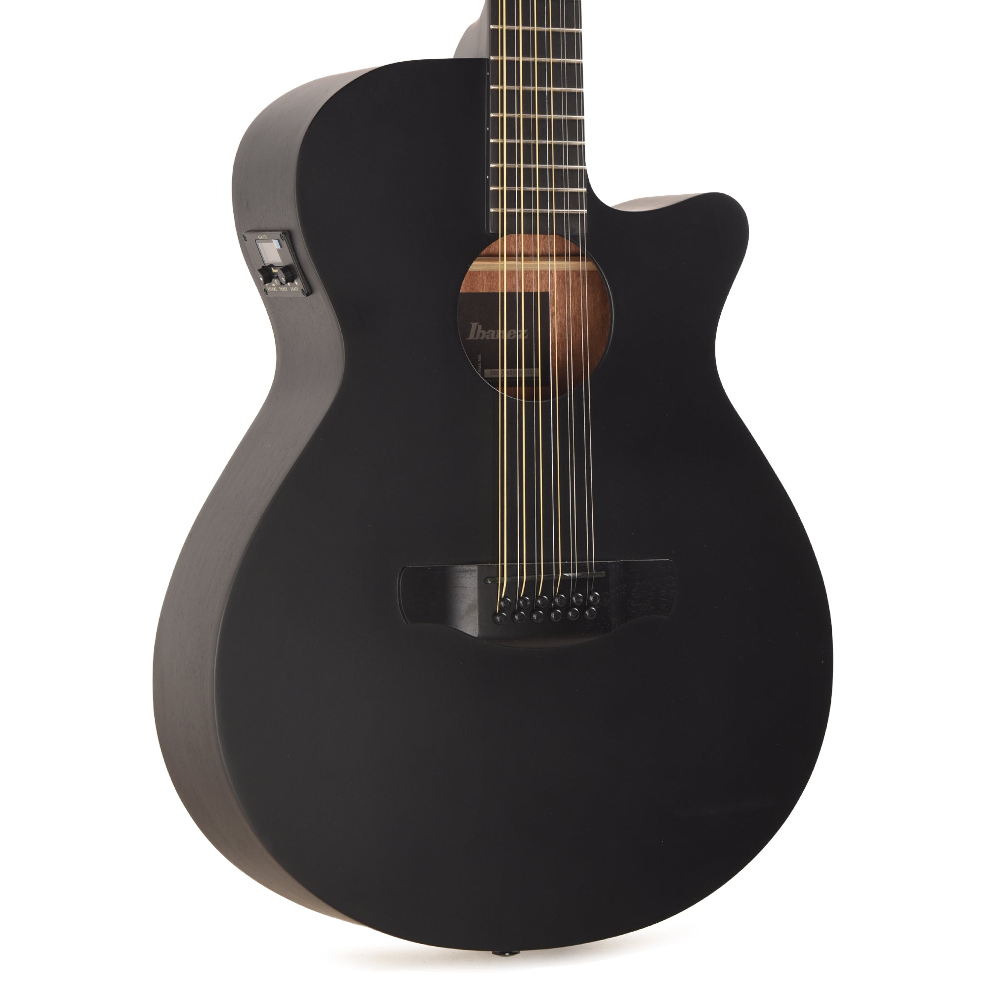 Ibanez AEG1221BOT AEG 12-String Acoustic-Electric Guitar Black Out Acoustic Guitars