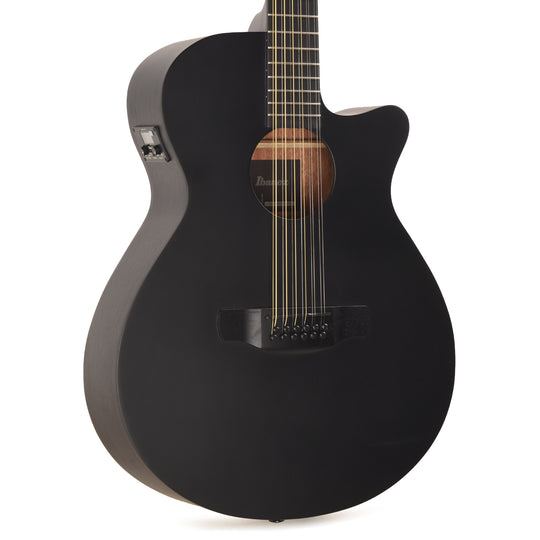 Ibanez AEG1221BOT AEG 12-String Acoustic-Electric Guitar Black Out Acoustic Guitars