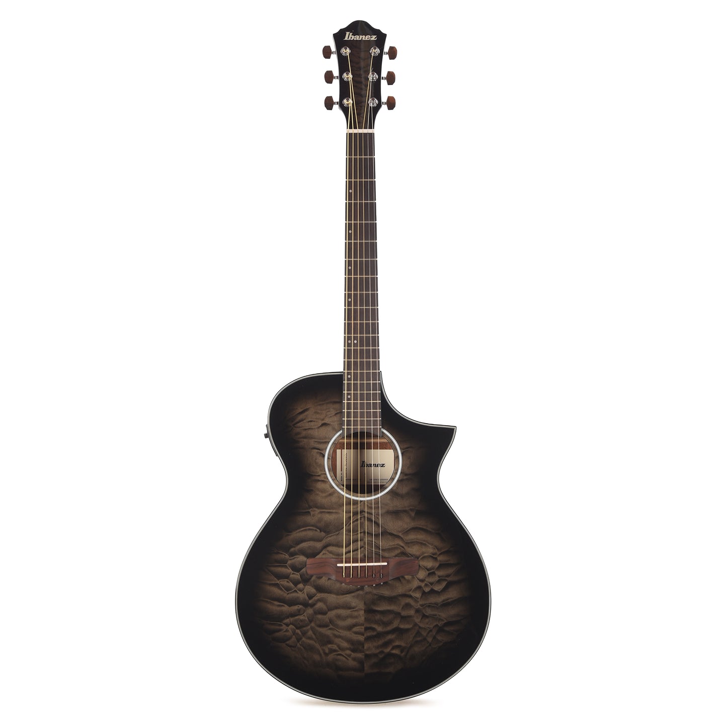 Ibanez AEWC16QATKH AEWC Acoustic-Electric Guitar Transparent Black Sunburst High Gloss Acoustic Guitars